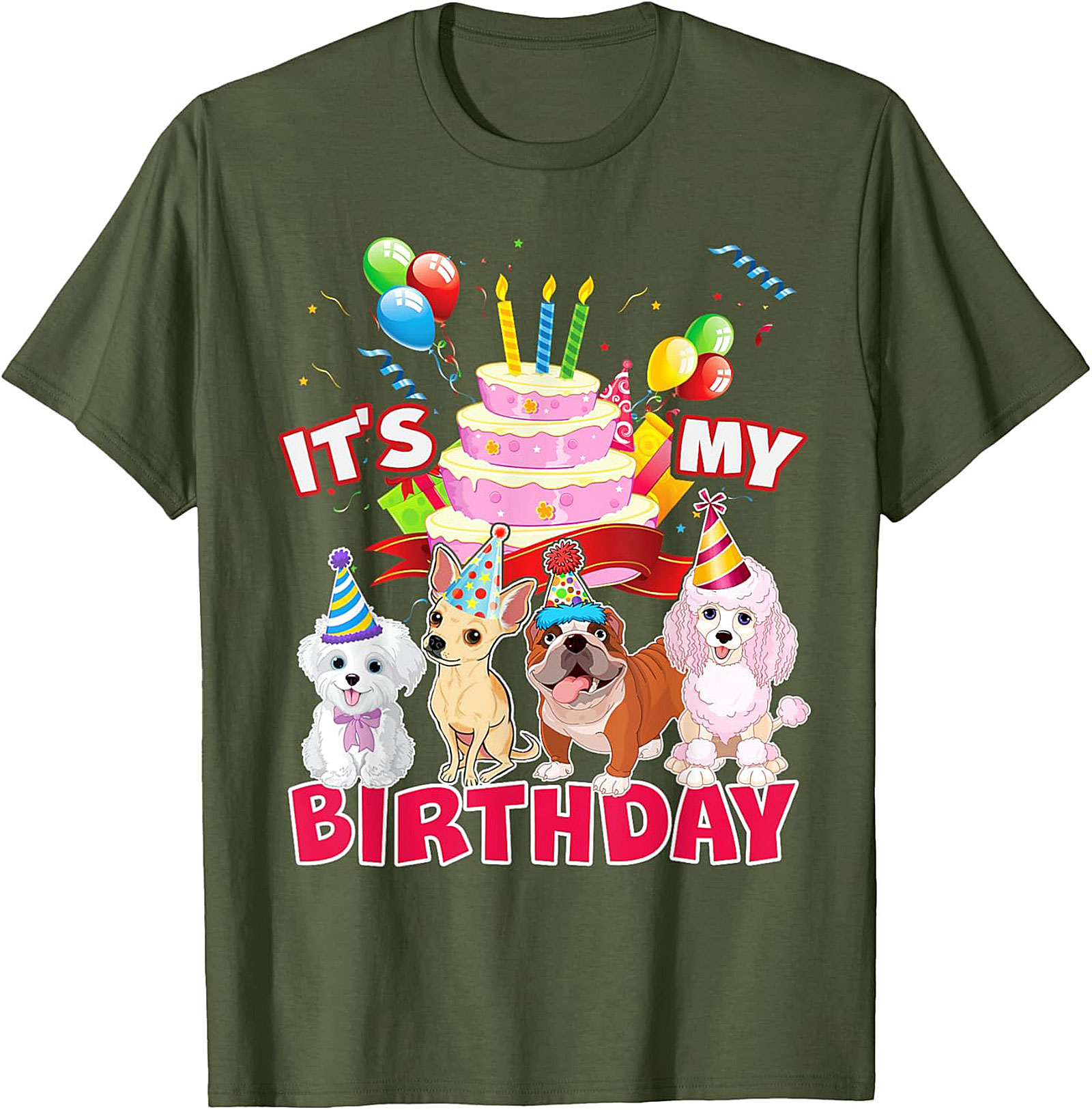 It's My Birthday Dog Party T-Shirt | Funny Puppy Celebration Graphic Tee