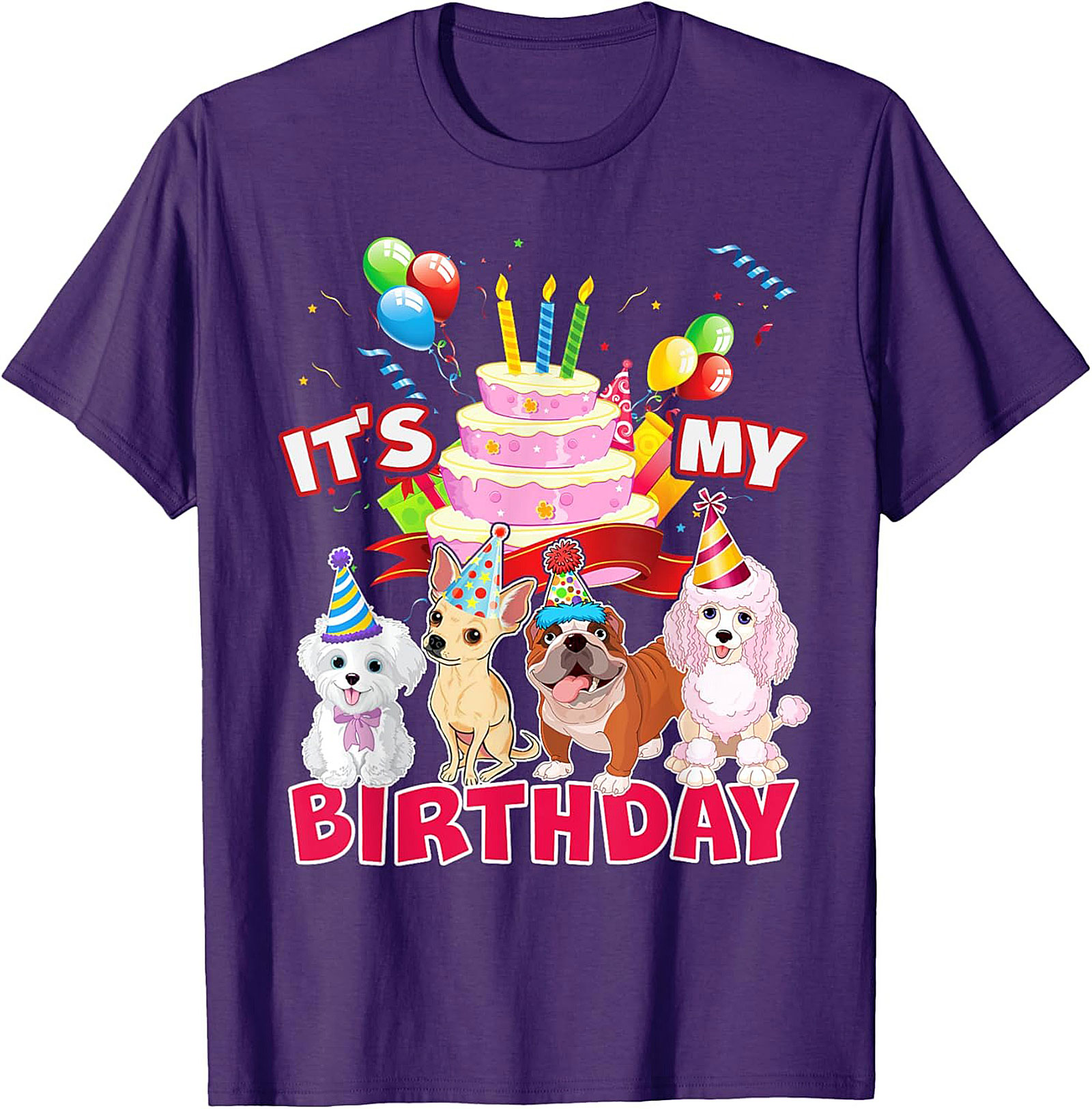 It's My Birthday Dog Party T-Shirt | Funny Puppy Celebration Graphic Tee