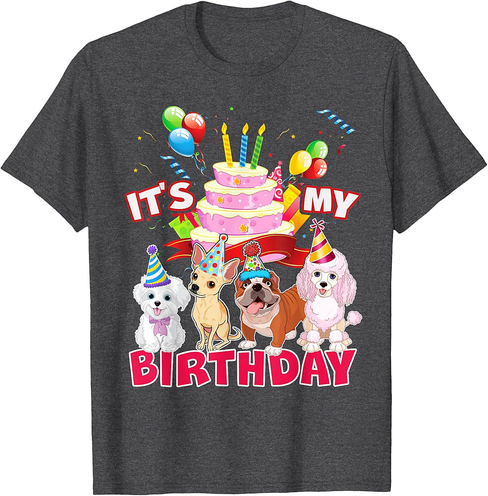 It's My Birthday Dog Party T-Shirt | Funny Puppy Celebration Graphic Tee