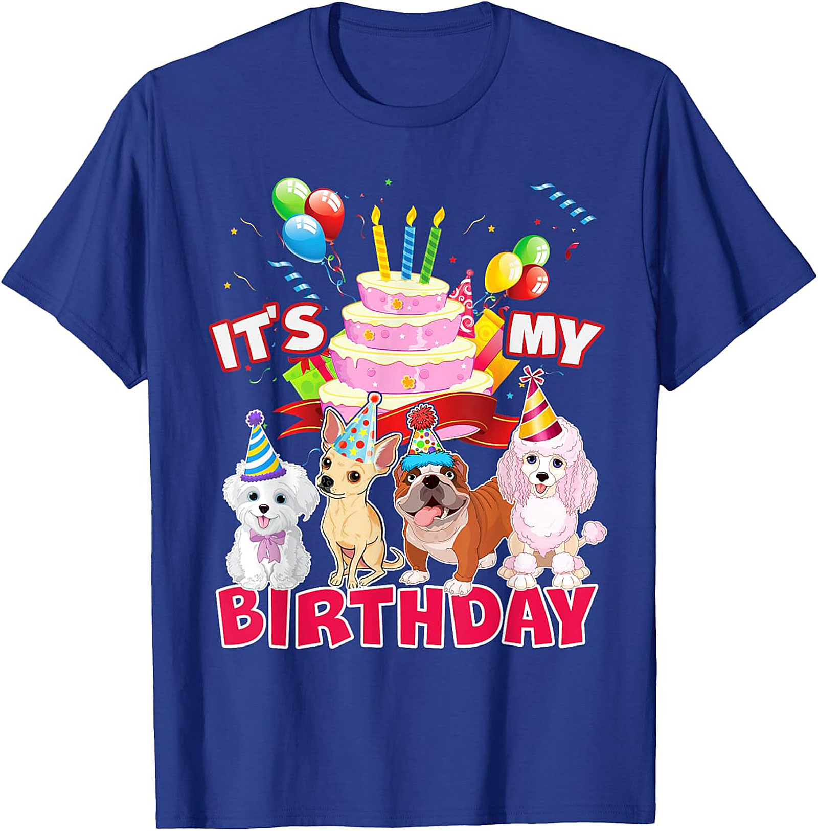 It's My Birthday Dog Party T-Shirt | Funny Puppy Celebration Graphic Tee