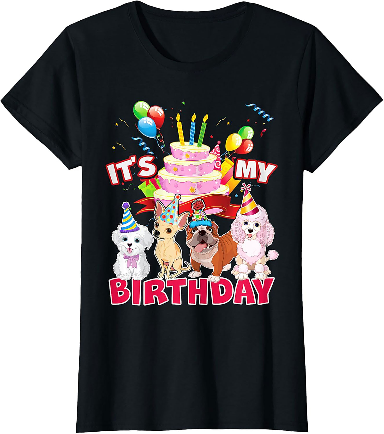 It's My Birthday Dog Party T-Shirt | Funny Puppy Celebration Graphic Tee