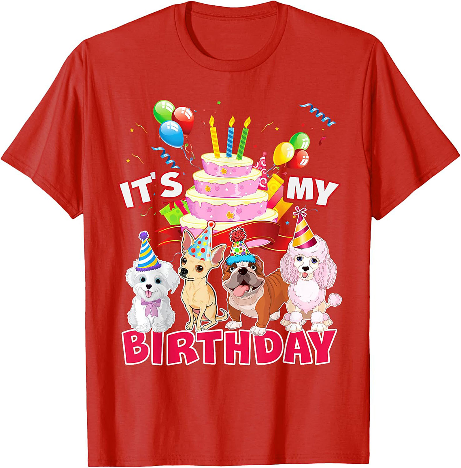 It's My Birthday Dog Party T-Shirt | Funny Puppy Celebration Graphic Tee