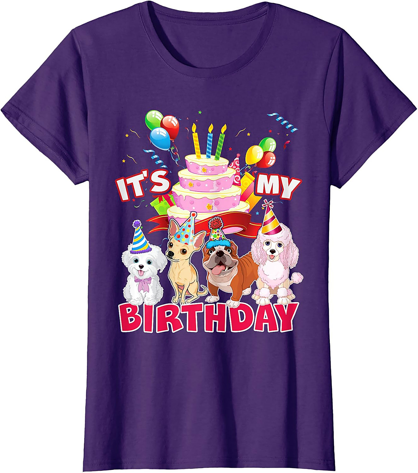 It's My Birthday Dog Party T-Shirt | Funny Puppy Celebration Graphic Tee