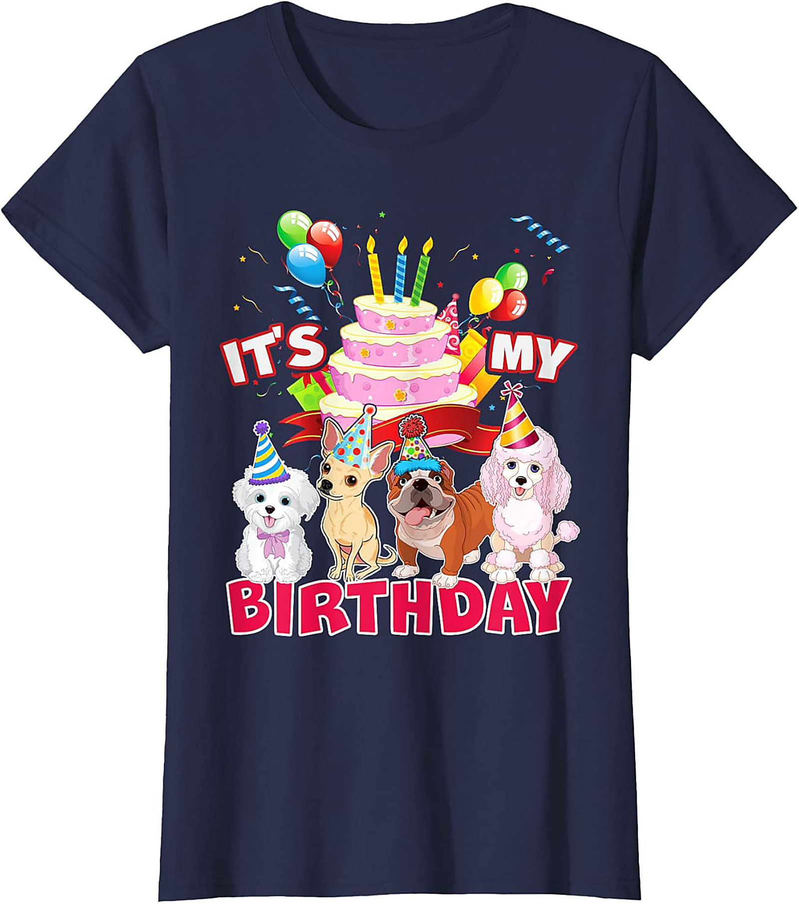 It's My Birthday Dog Party T-Shirt | Funny Puppy Celebration Graphic Tee