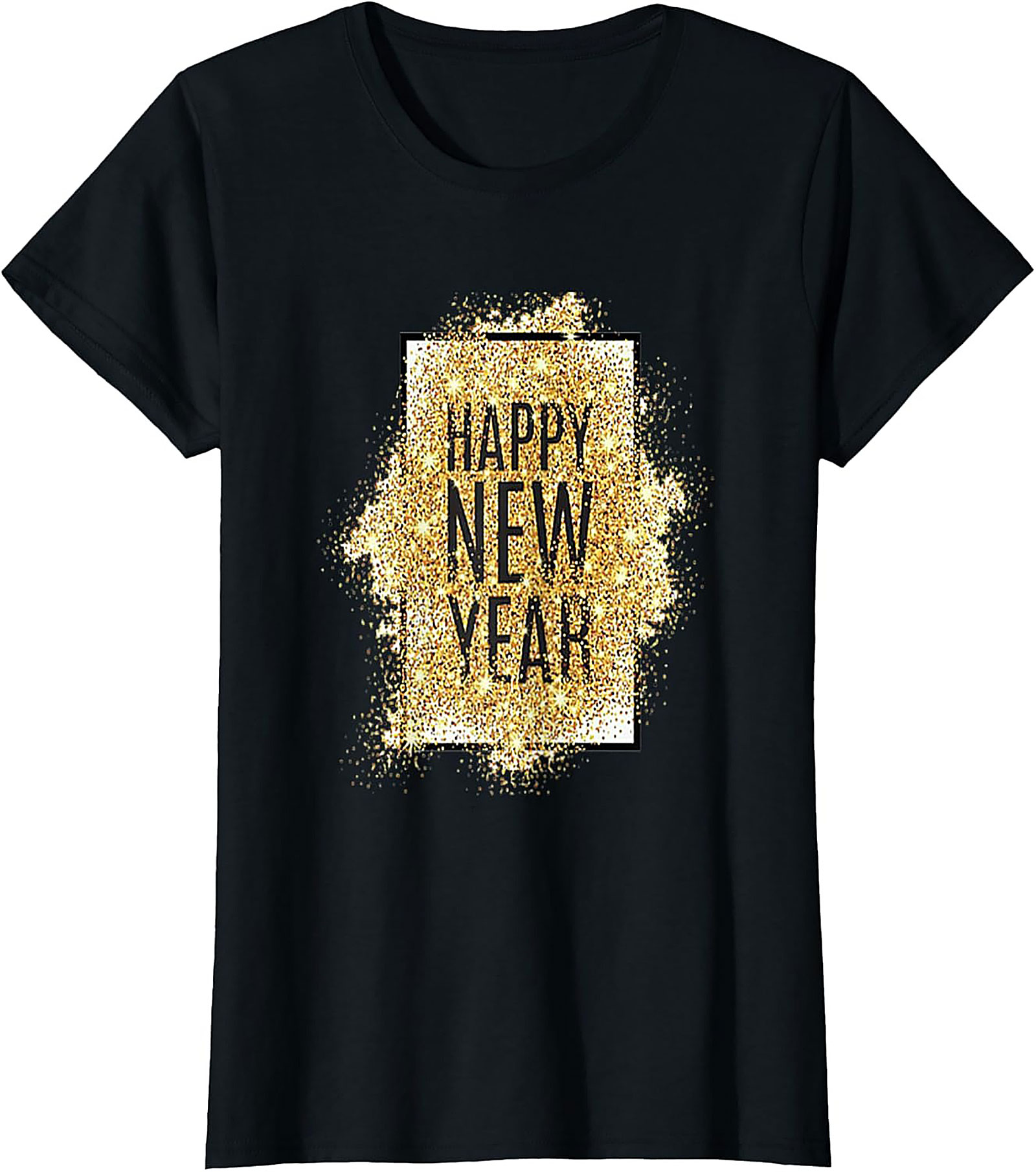 Happy New Year T-Shirt Gold Glitter Celebration Tee