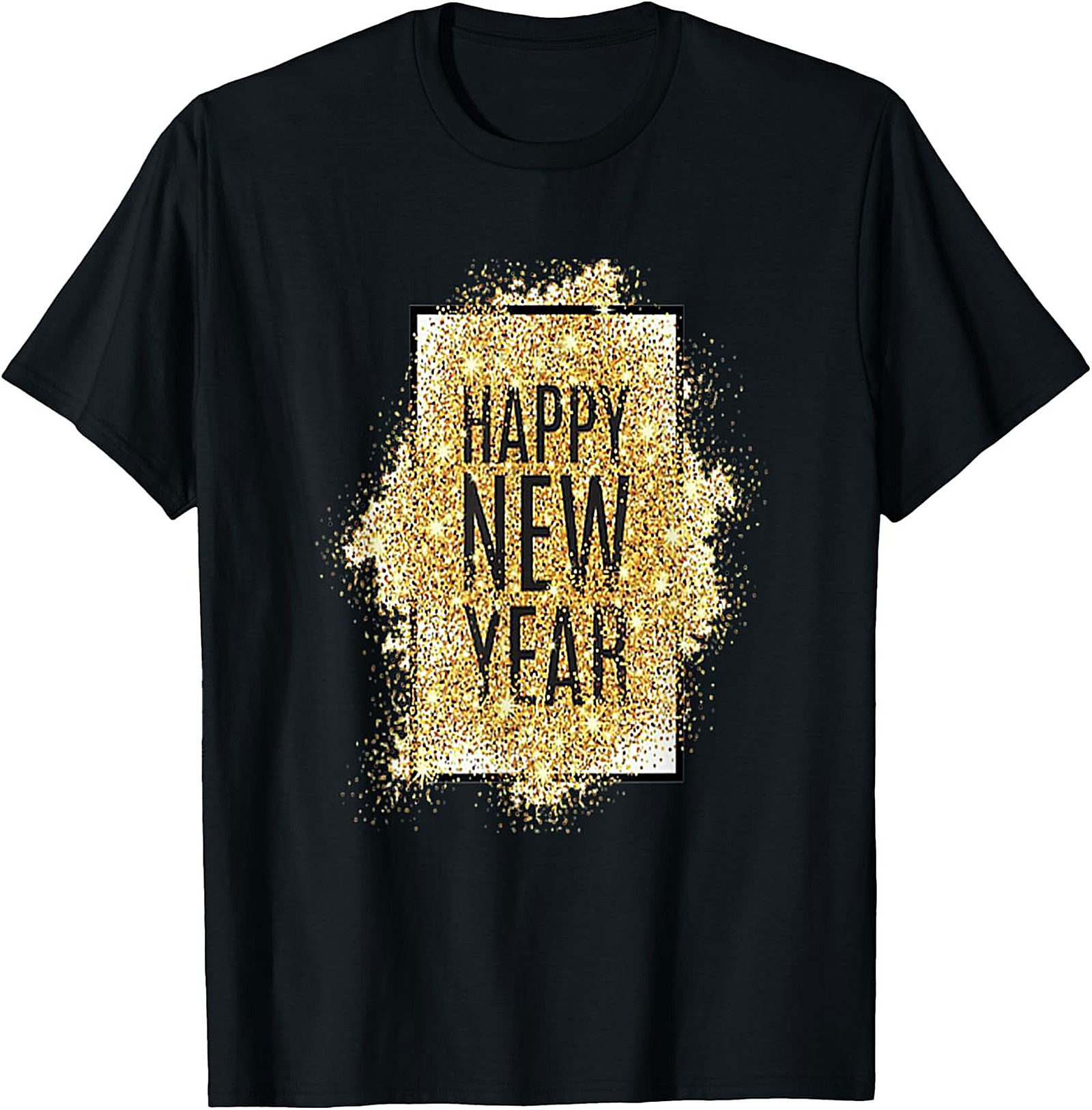 Happy New Year T-Shirt Gold Glitter Celebration Tee