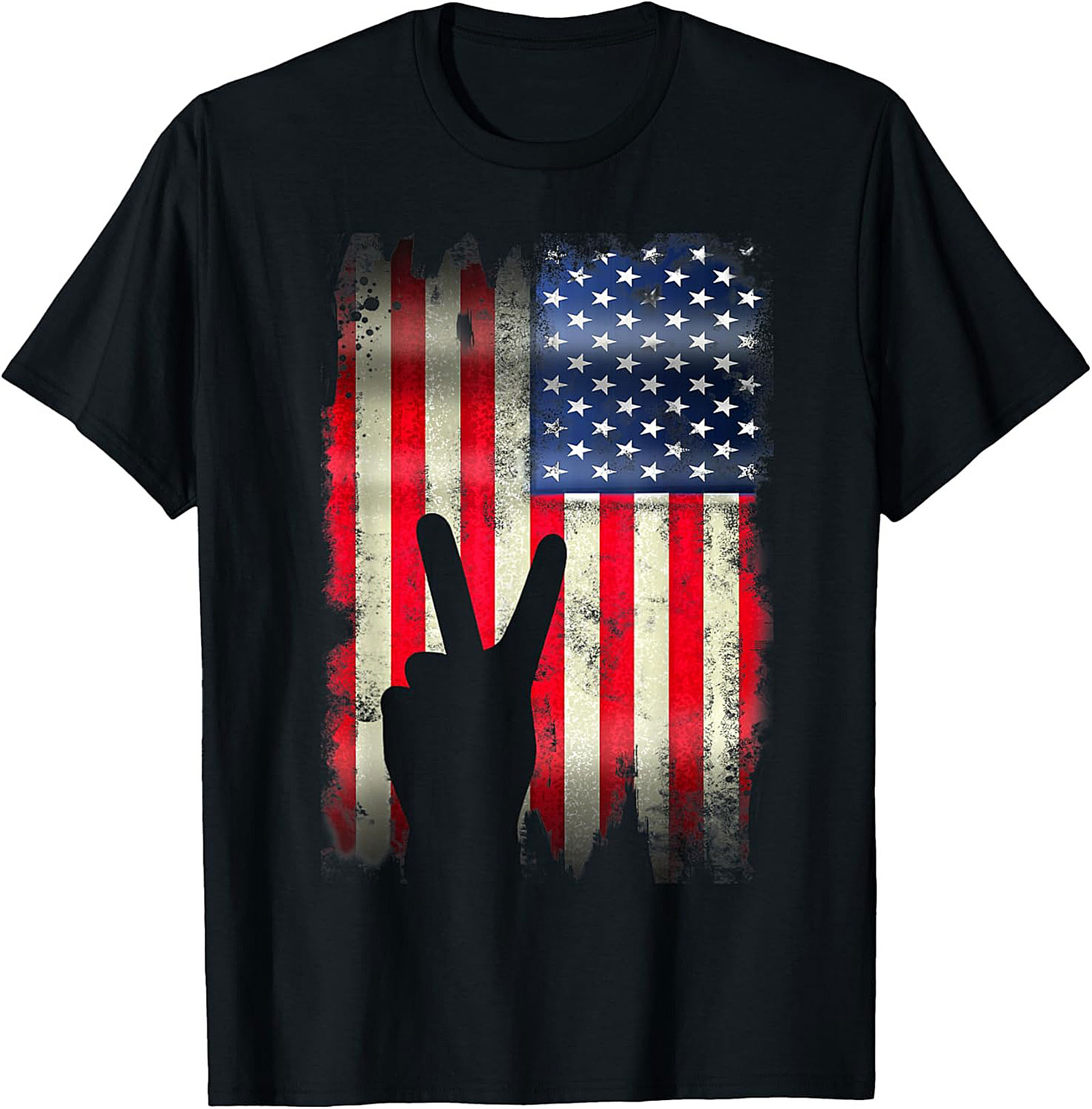Vintage American Flag Peace Sign T-shirt | Patriotic Tee