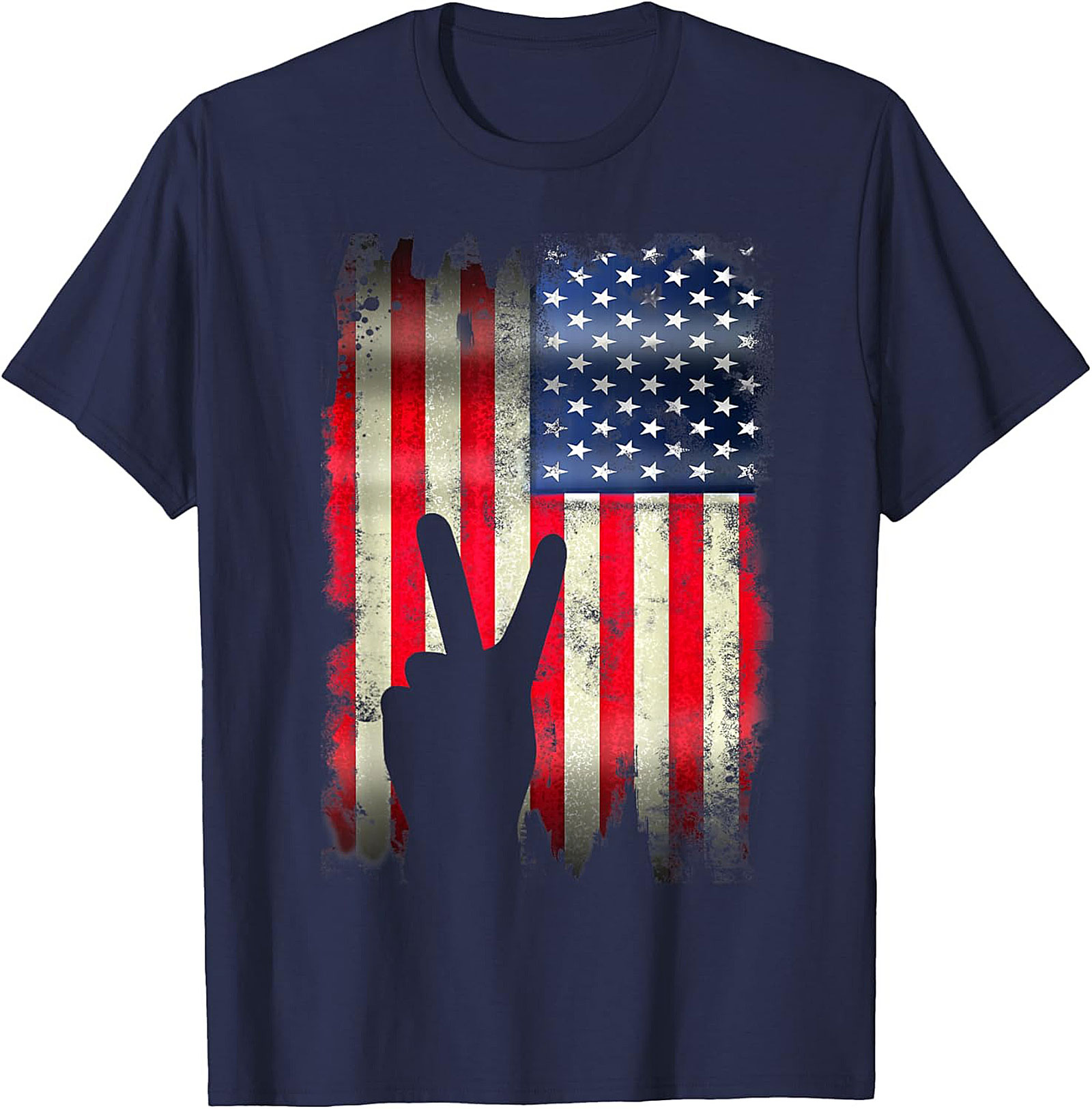 Vintage American Flag Peace Sign T-shirt | Patriotic Tee