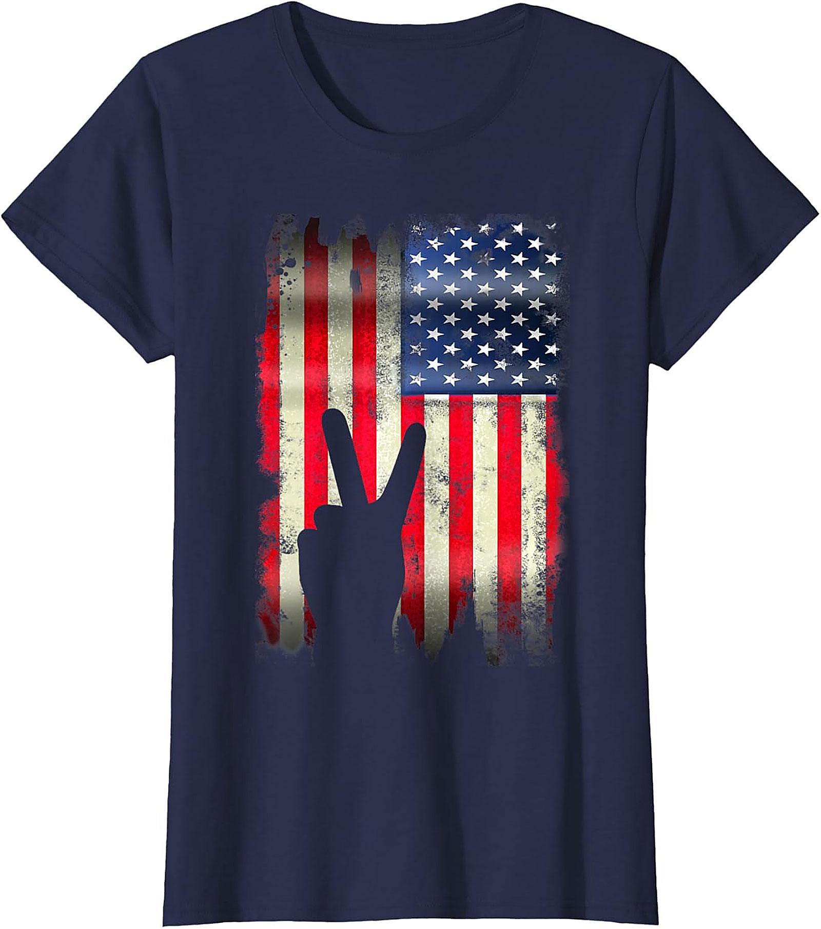 Vintage American Flag Peace Sign T-shirt | Patriotic Tee