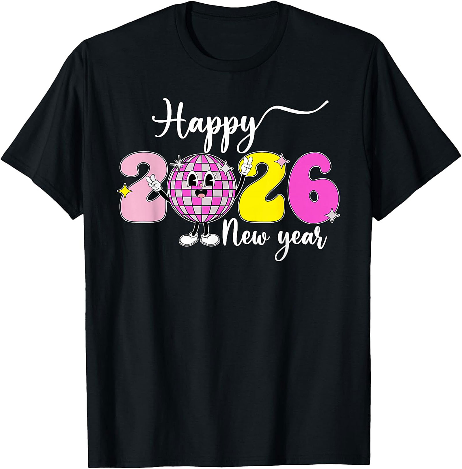 Groovy Happy New Year 2026 Graphic Tee Unisex Shirt