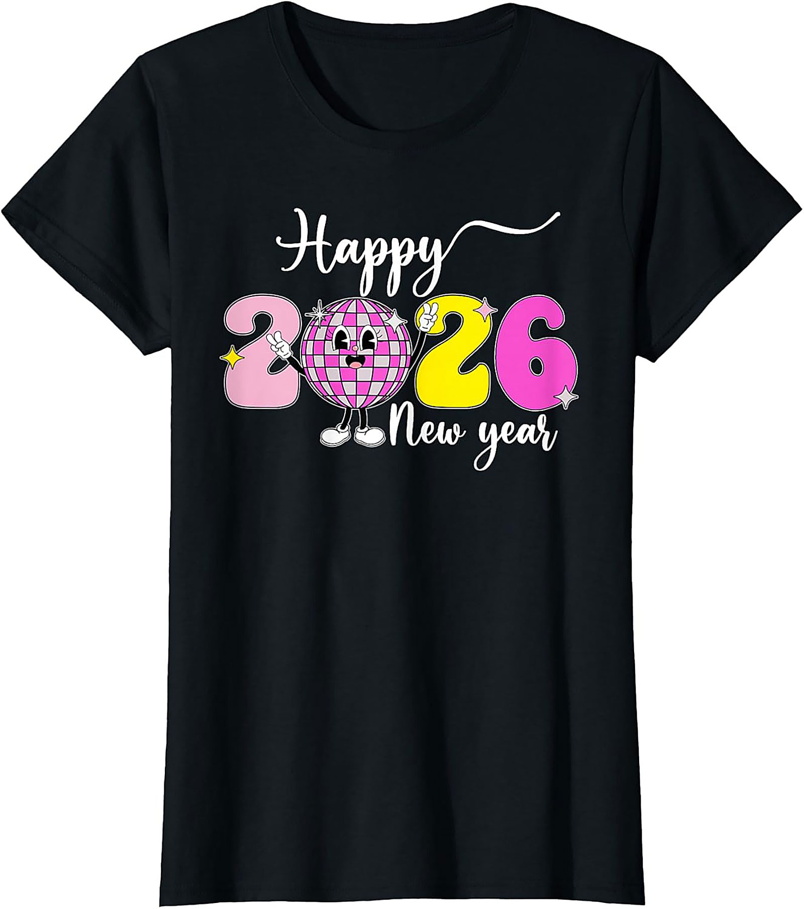 Groovy Happy New Year 2026 Graphic Tee Unisex Shirt