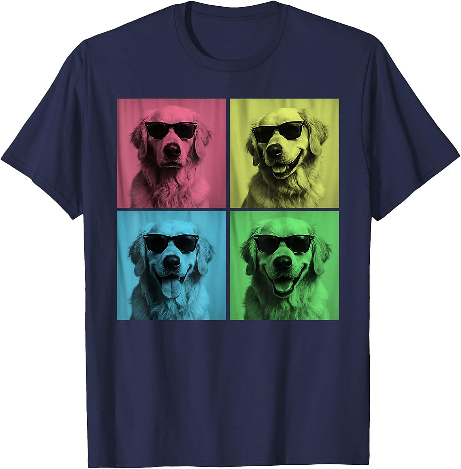 Pop Art Golden Retriever Graphic Tee: The Cool Dog Warhol Style Unisex Shirt