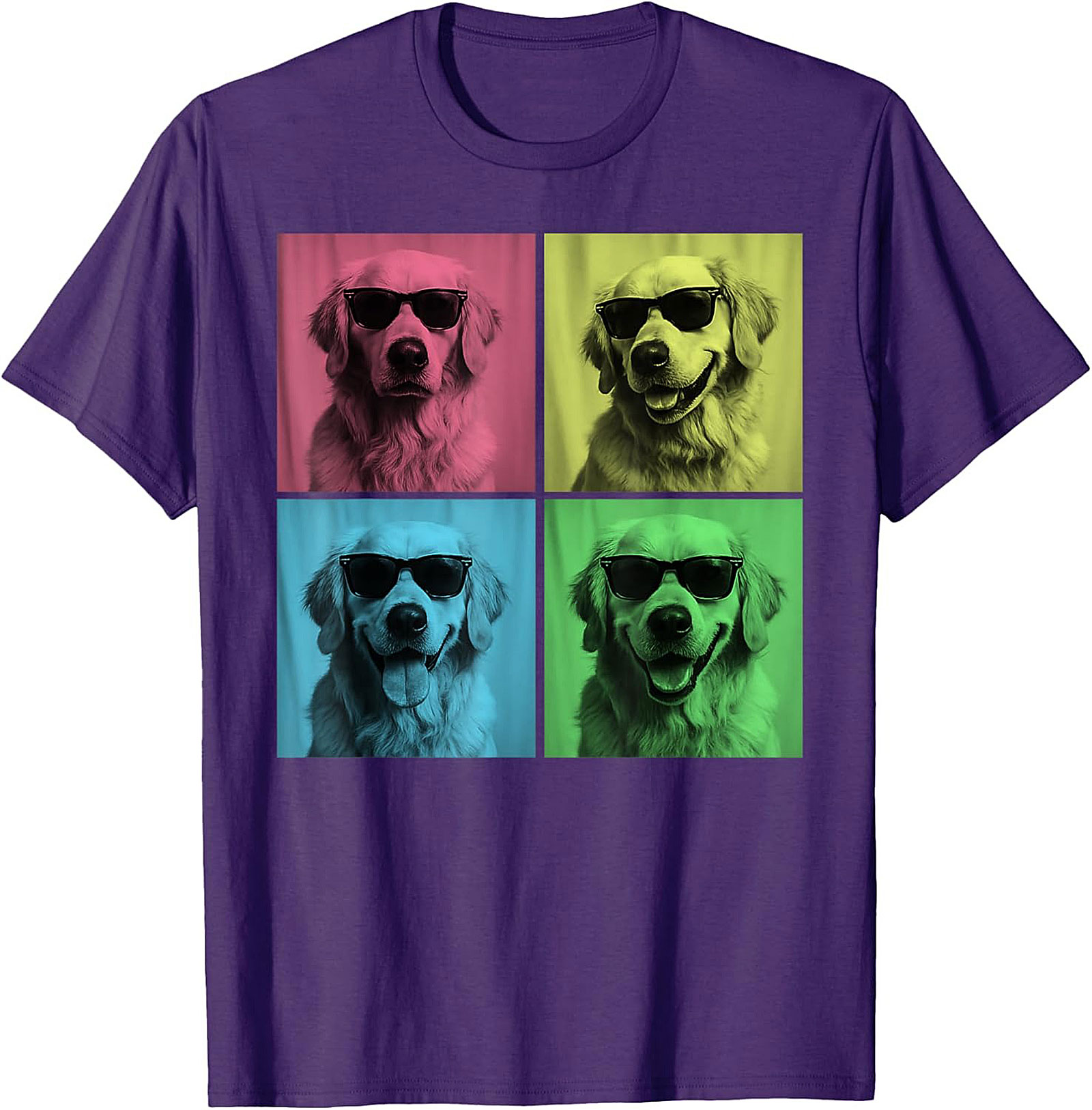 Pop Art Golden Retriever Graphic Tee: The Cool Dog Warhol Style Unisex Shirt