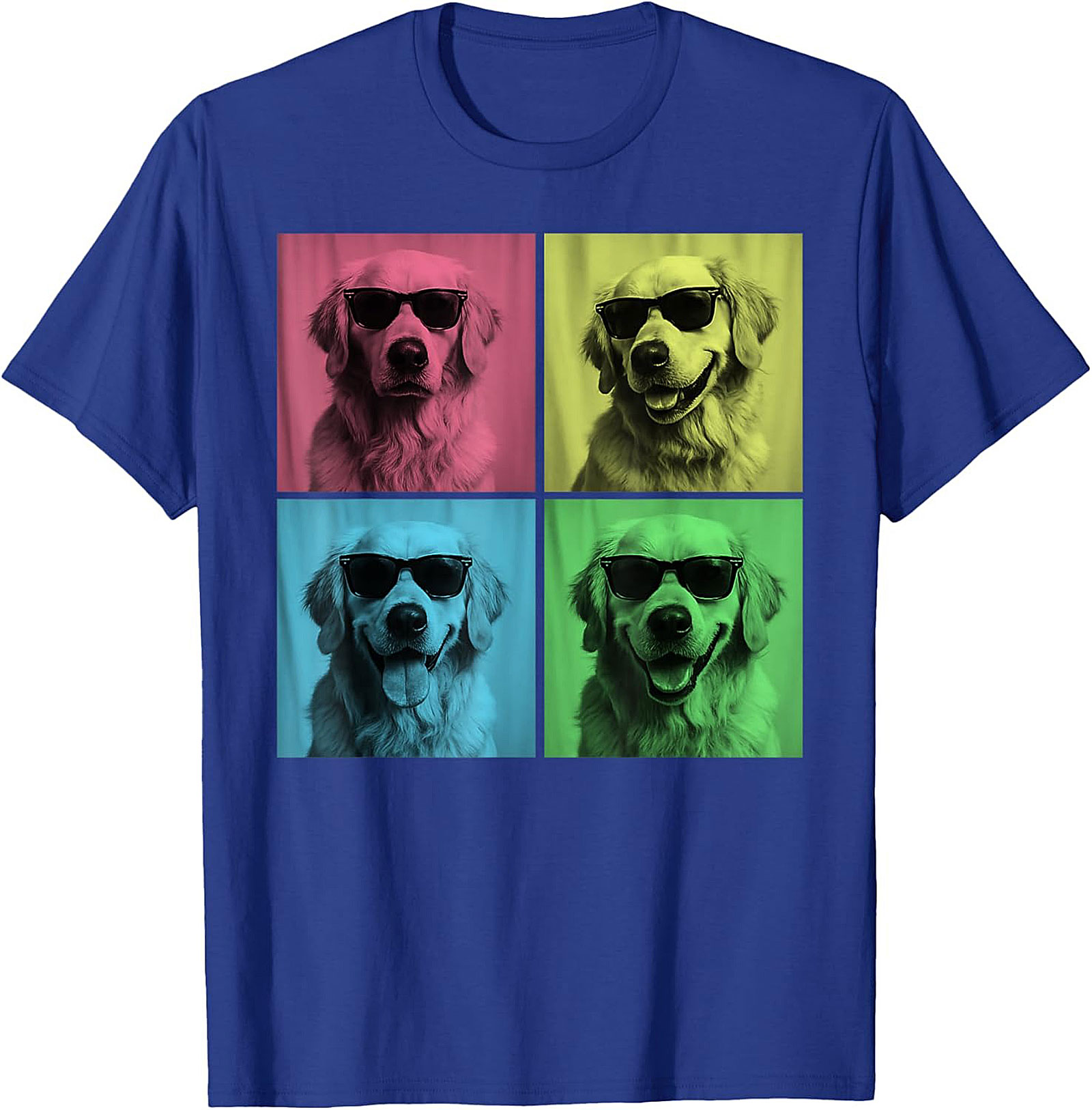Pop Art Golden Retriever Graphic Tee: The Cool Dog Warhol Style Unisex Shirt