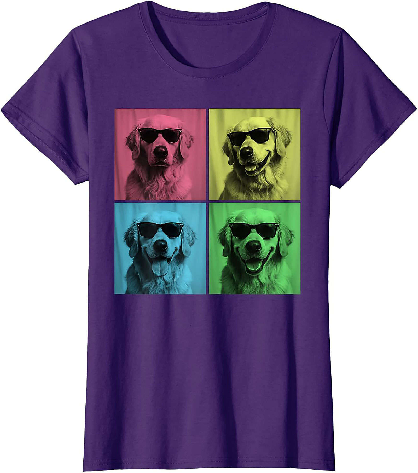 Pop Art Golden Retriever Graphic Tee: The Cool Dog Warhol Style Unisex Shirt