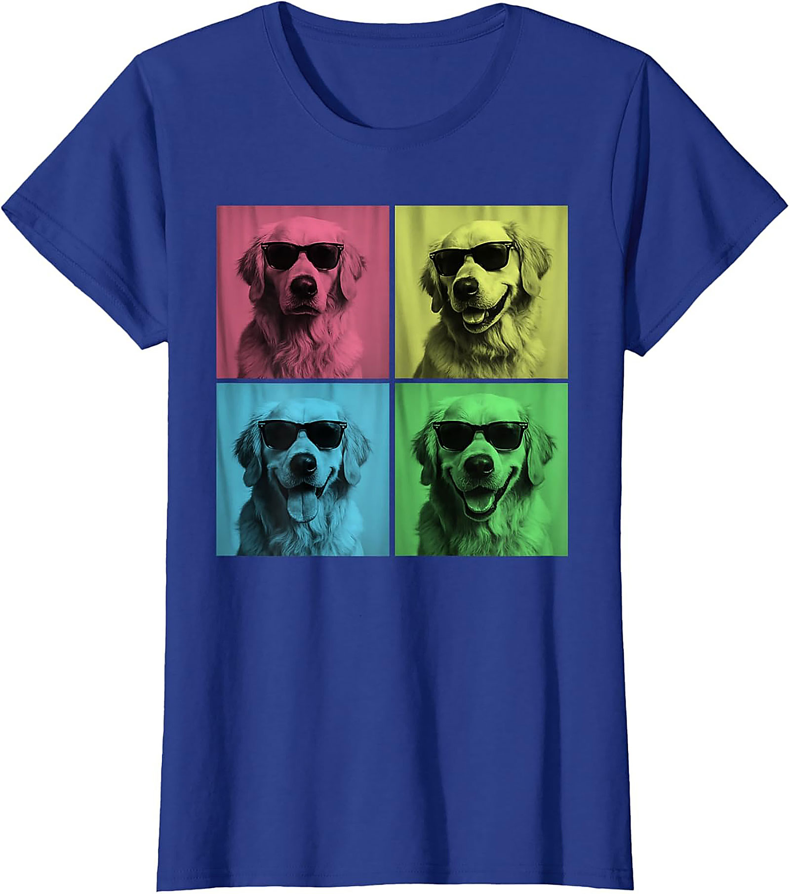 Pop Art Golden Retriever Graphic Tee: The Cool Dog Warhol Style Unisex Shirt
