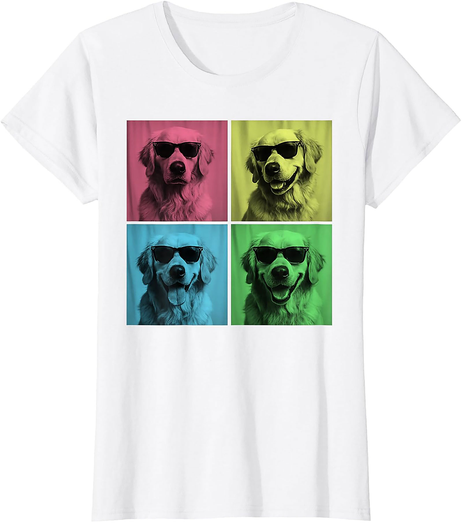 Pop Art Golden Retriever Graphic Tee: The Cool Dog Warhol Style Unisex Shirt