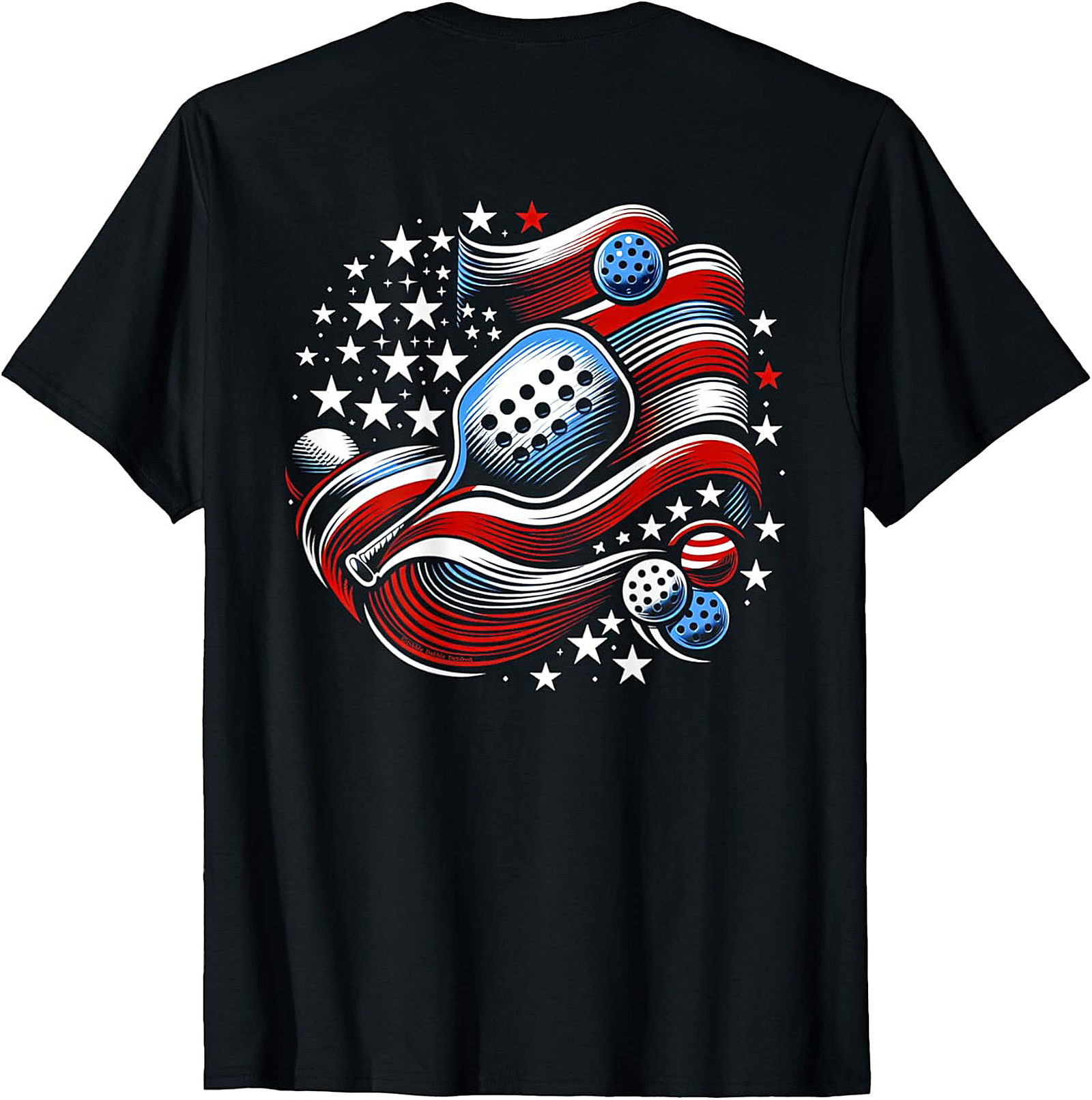 Patriotic Pickleball T-shirt | USA Flag Graphic Tee