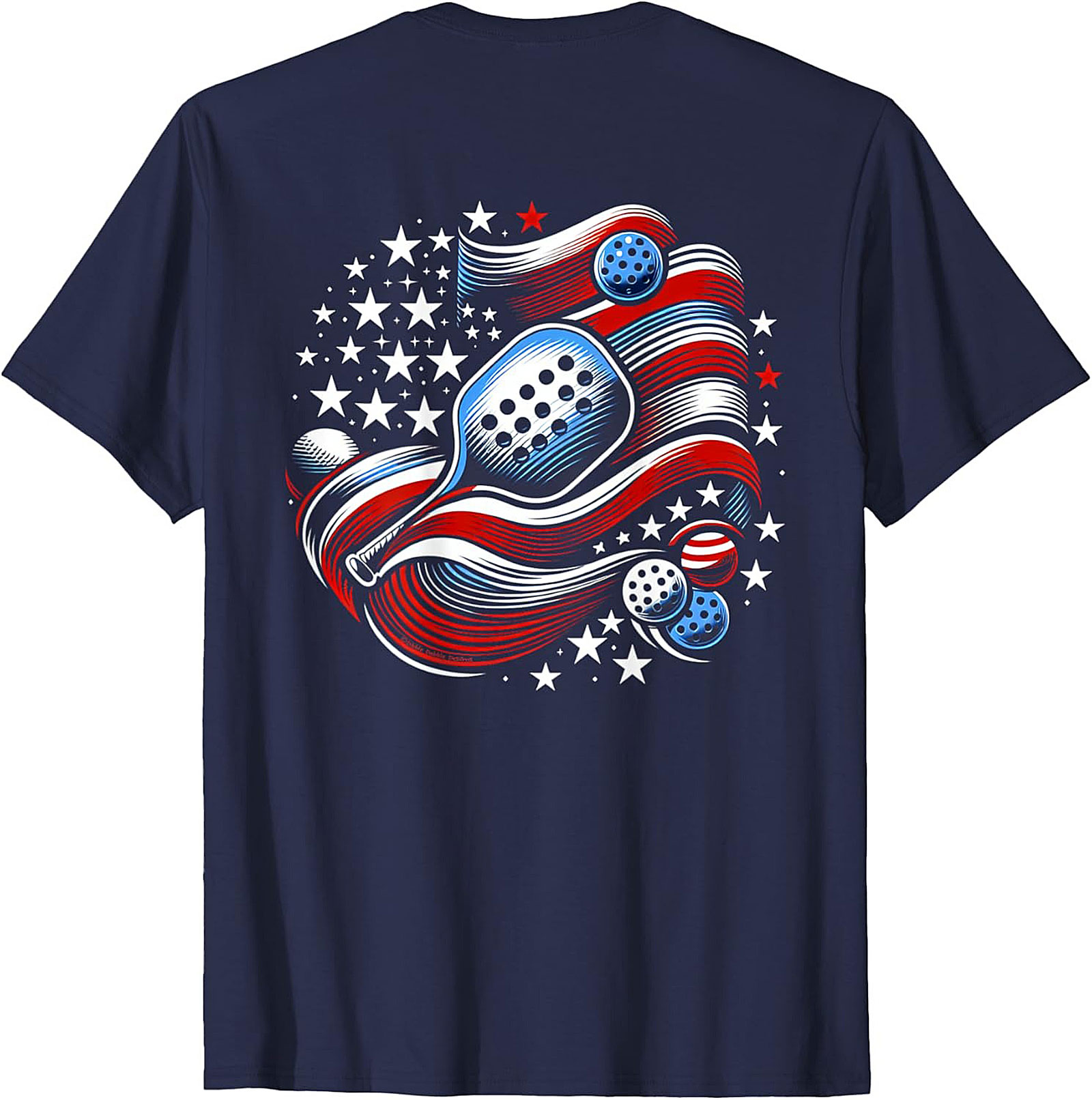 Patriotic Pickleball T-shirt | USA Flag Graphic Tee