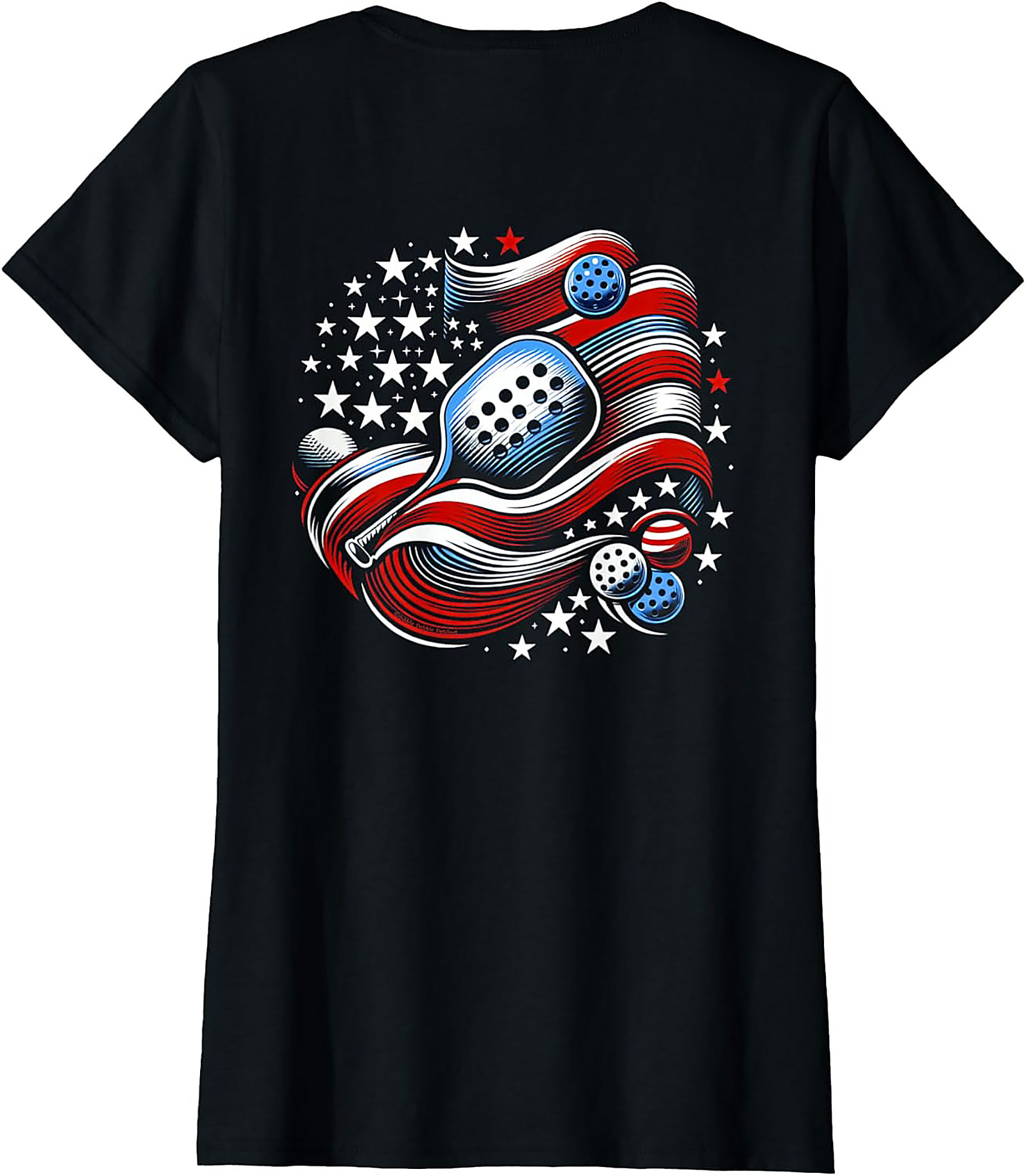 Patriotic Pickleball T-shirt | USA Flag Graphic Tee