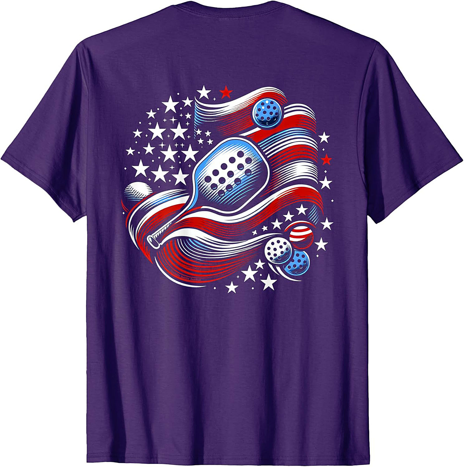 Patriotic Pickleball T-shirt | USA Flag Graphic Tee