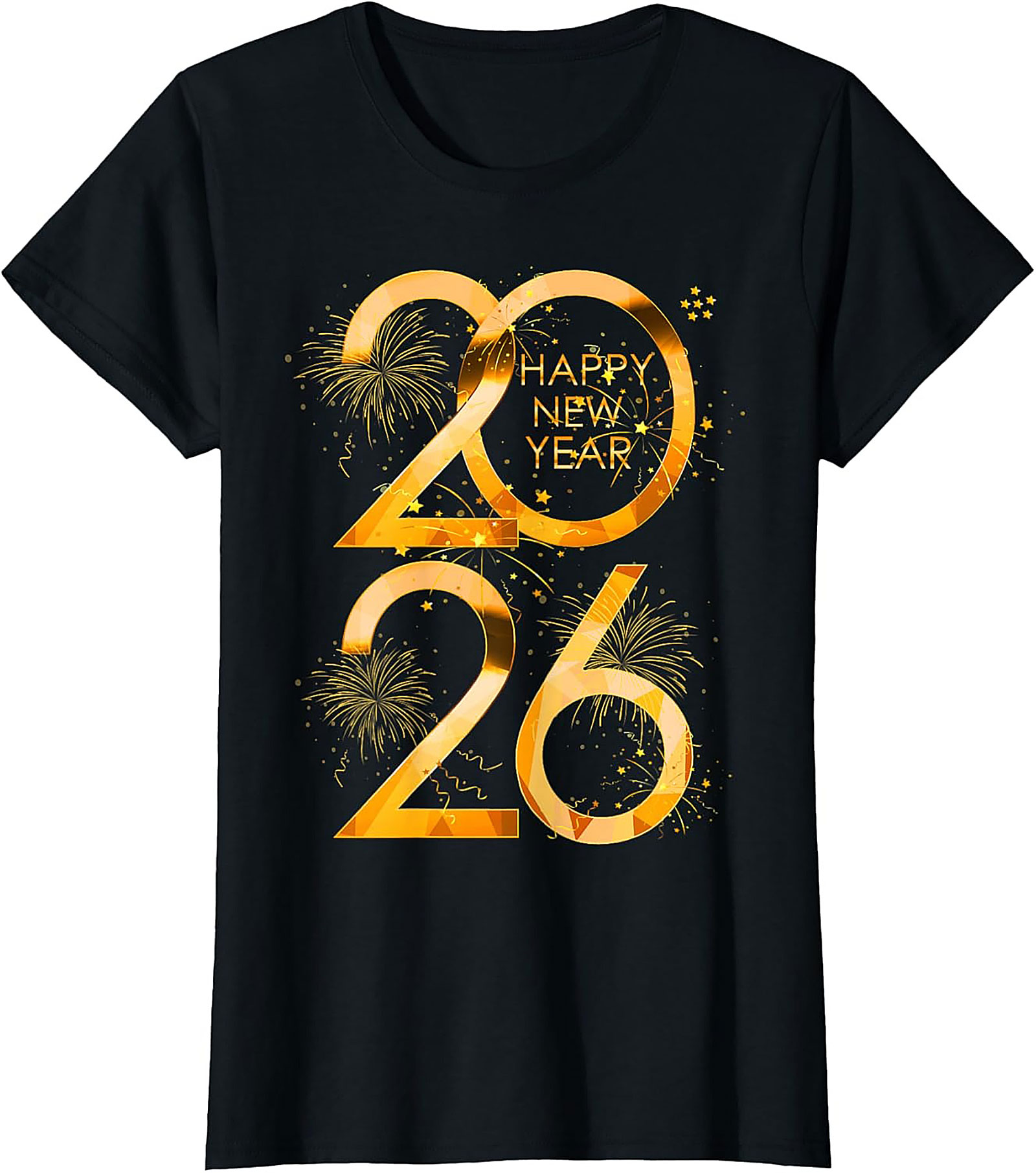 Happy New Year 2026 Graphic Tee Unisex Gold Shirt