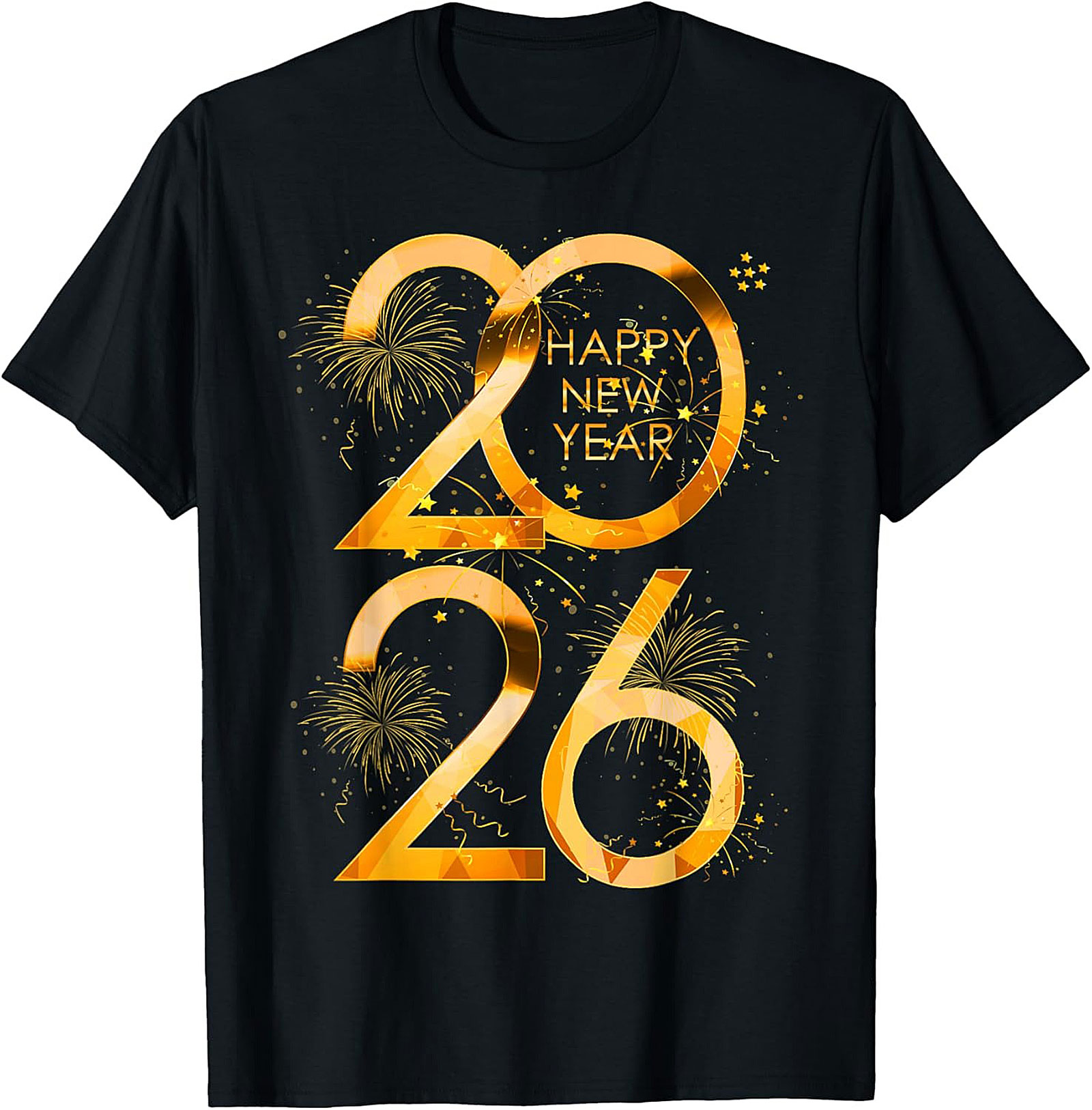 Happy New Year 2026 Graphic Tee Unisex Gold Shirt