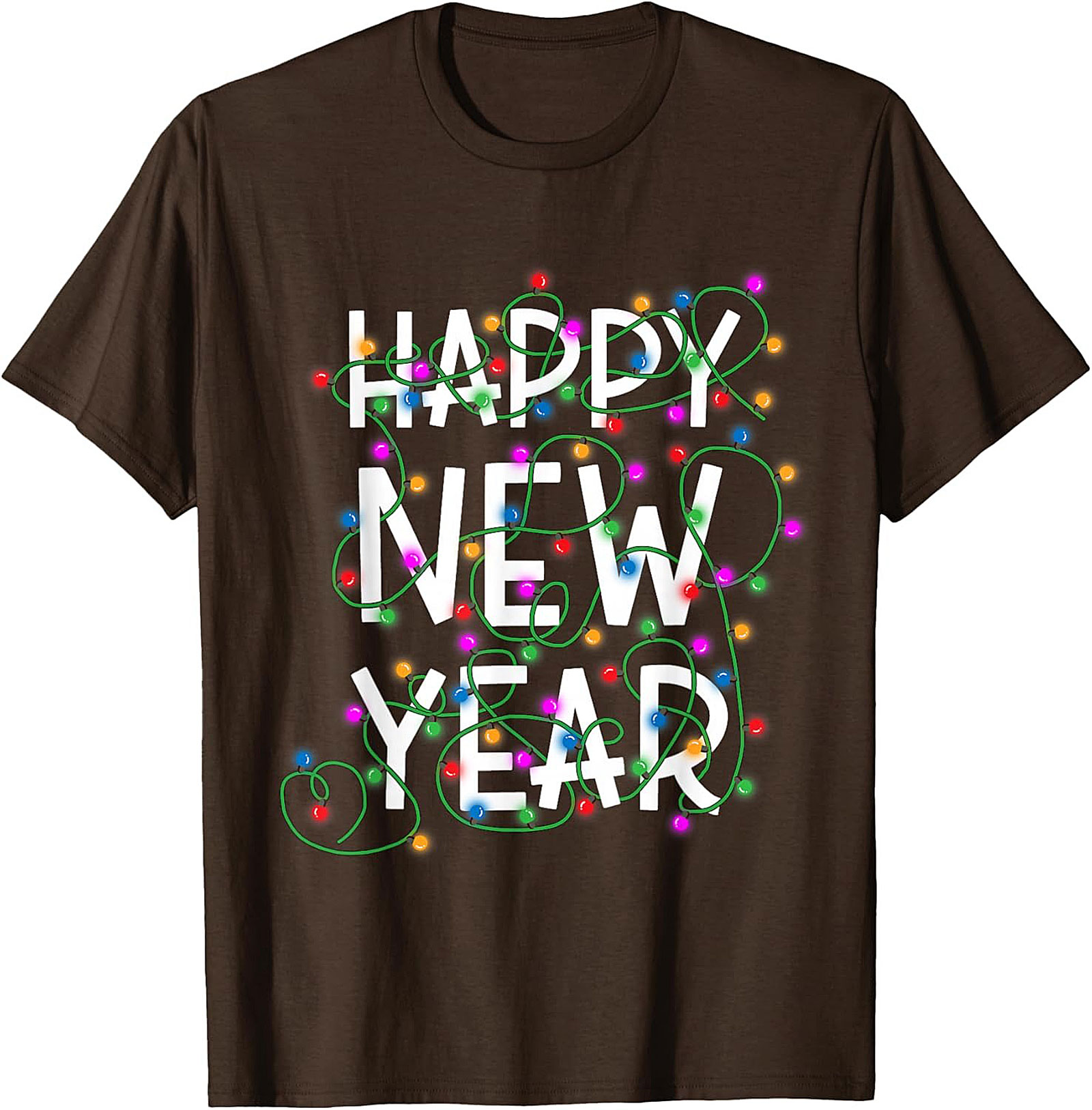 Happy New Year T-Shirt Festive Lights Graphic Tee