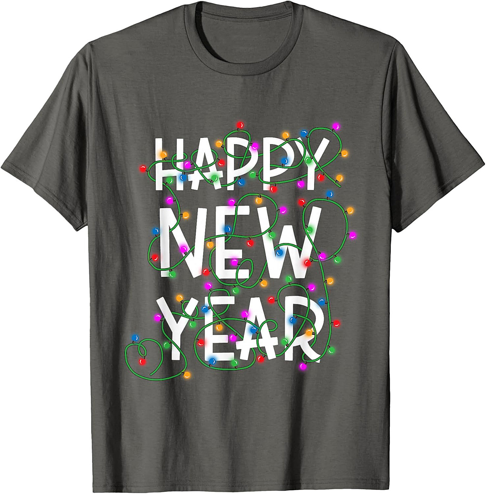 Happy New Year T-Shirt Festive Lights Graphic Tee