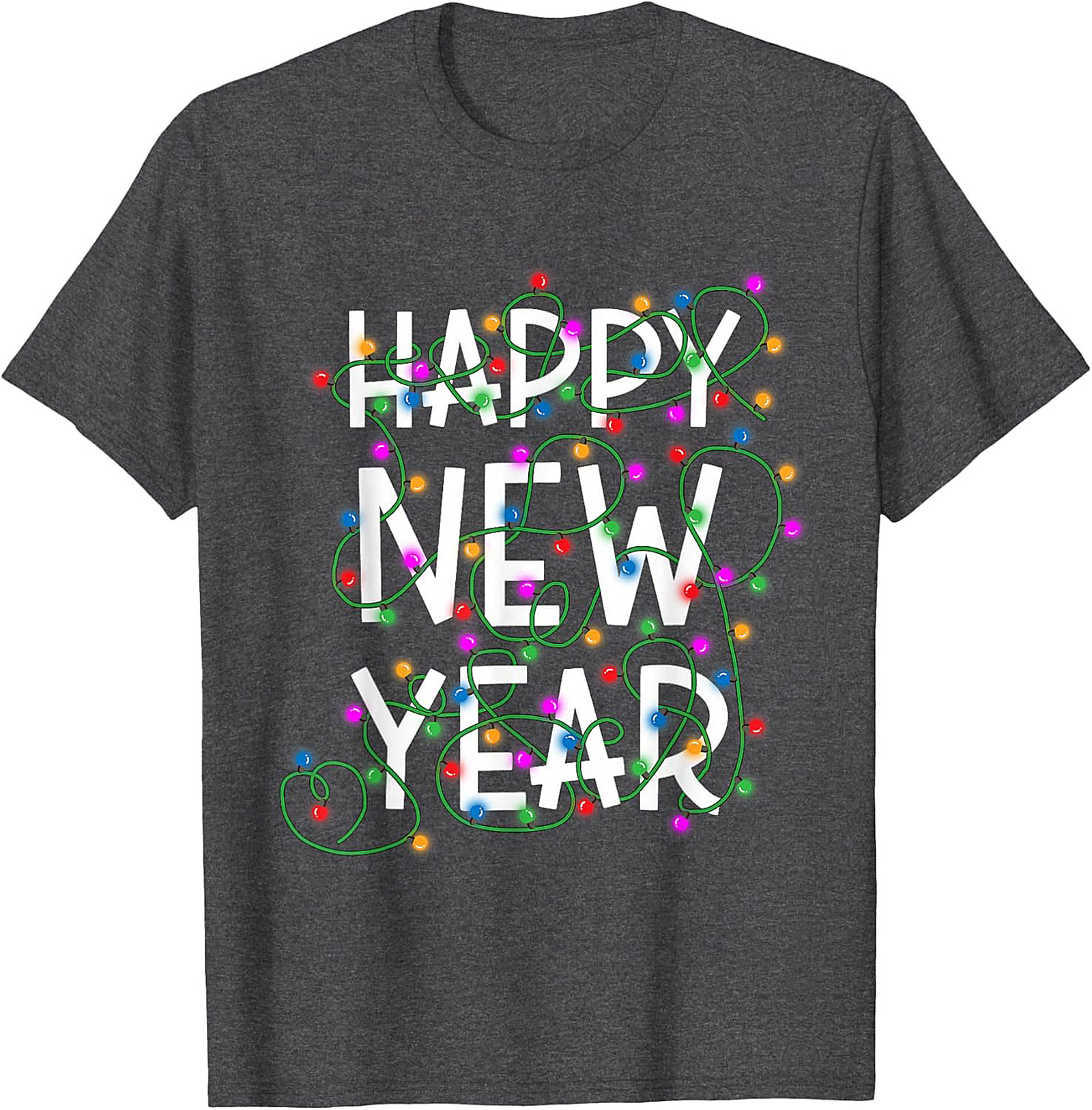 Happy New Year T-Shirt Festive Lights Graphic Tee