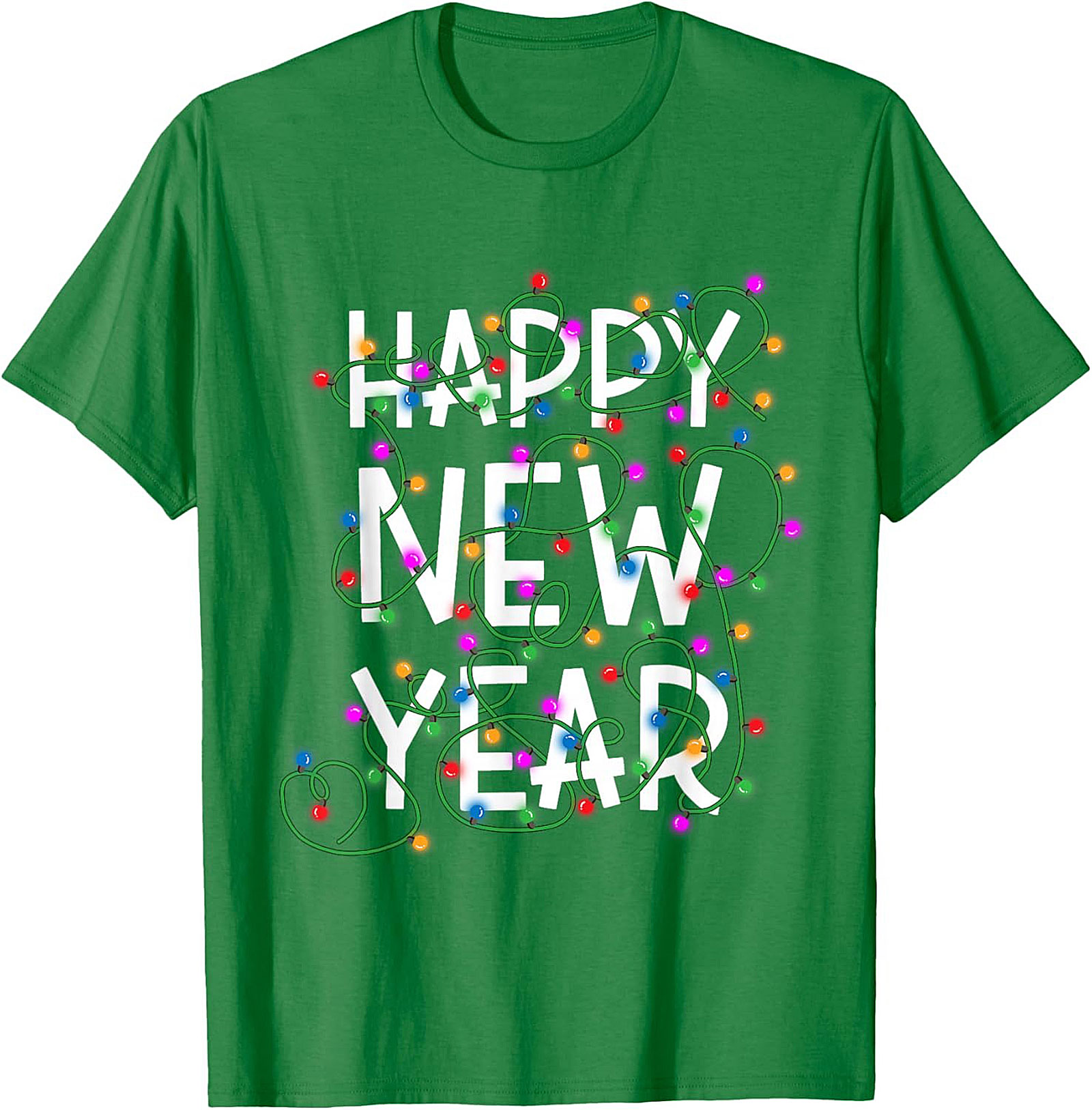 Happy New Year T-Shirt Festive Lights Graphic Tee