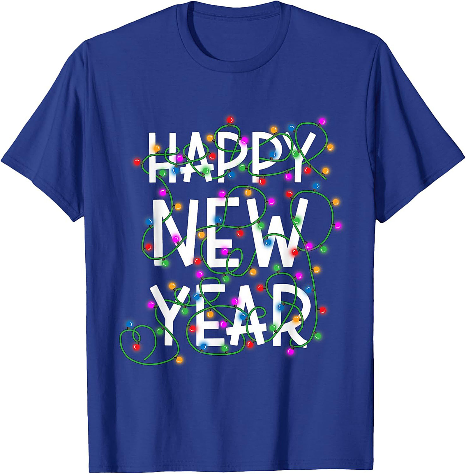 Happy New Year T-Shirt Festive Lights Graphic Tee
