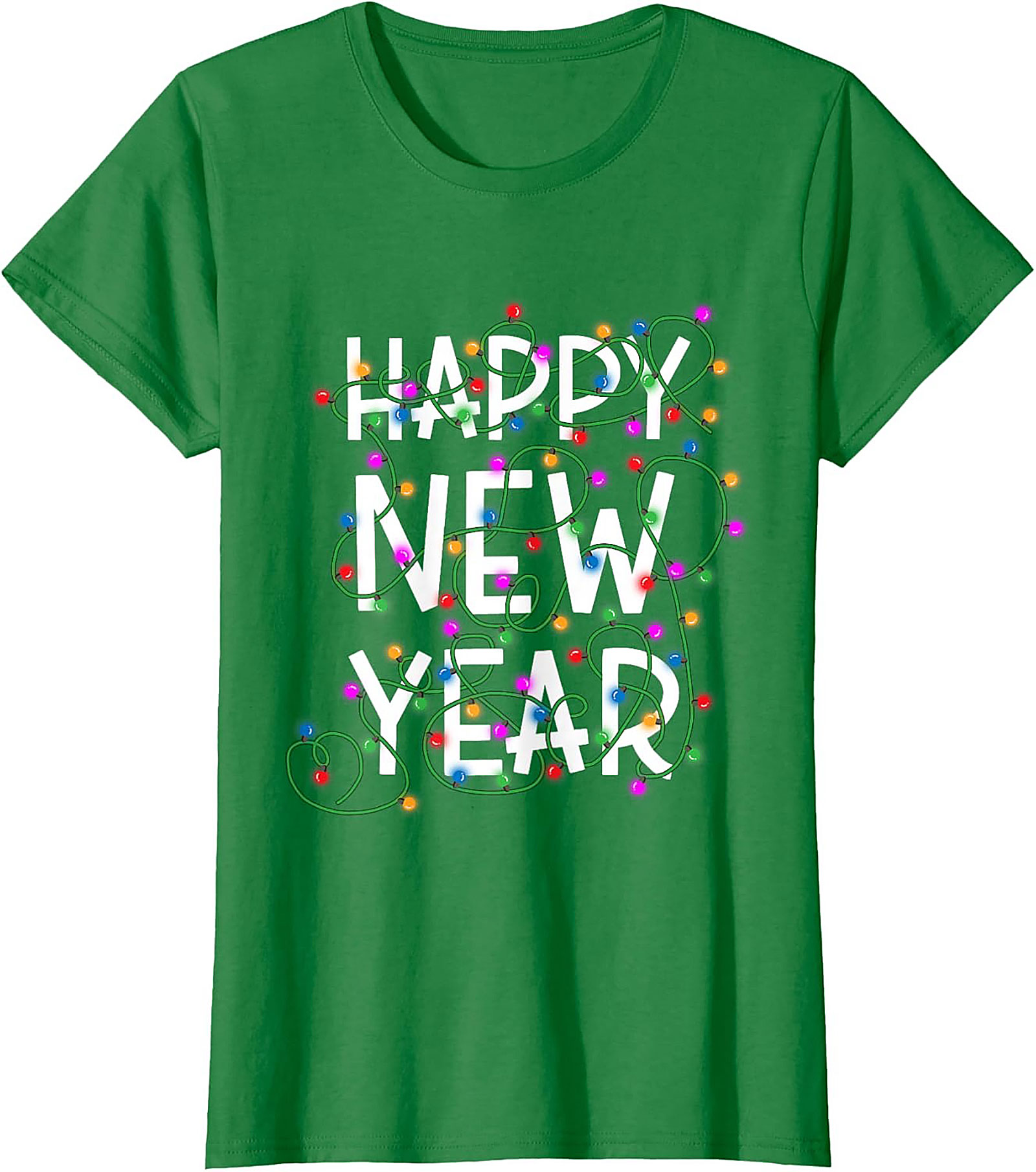 Happy New Year T-Shirt Festive Lights Graphic Tee