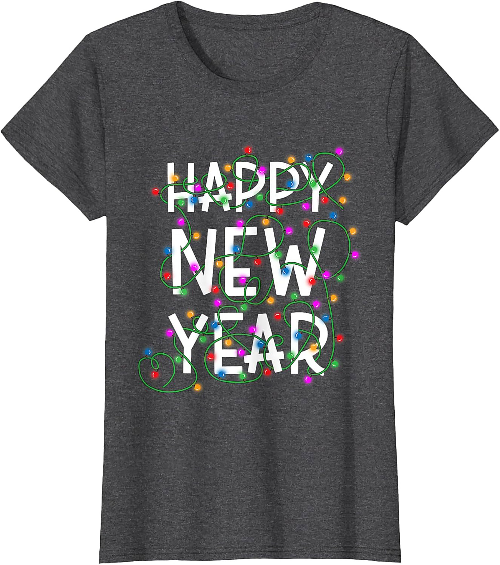 Happy New Year T-Shirt Festive Lights Graphic Tee