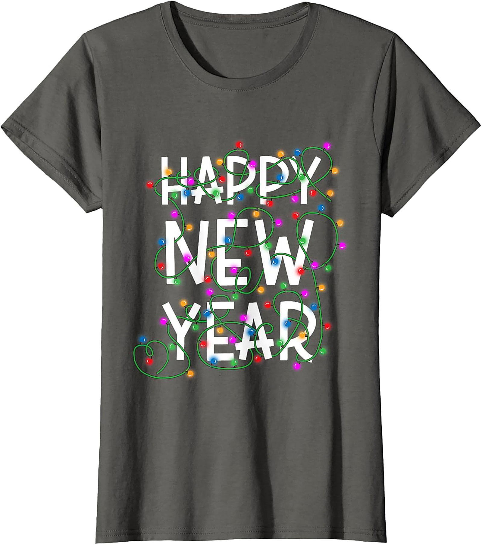 Happy New Year T-Shirt Festive Lights Graphic Tee