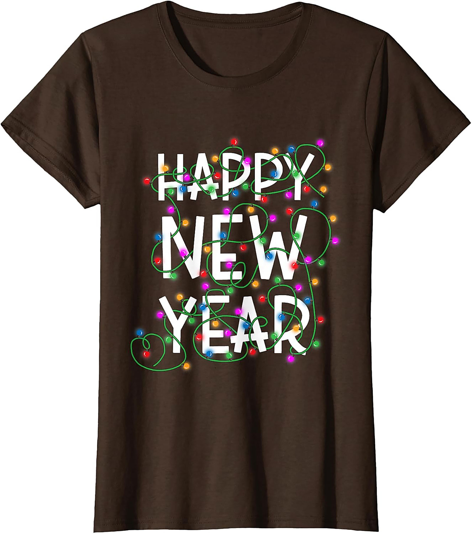 Happy New Year T-Shirt Festive Lights Graphic Tee