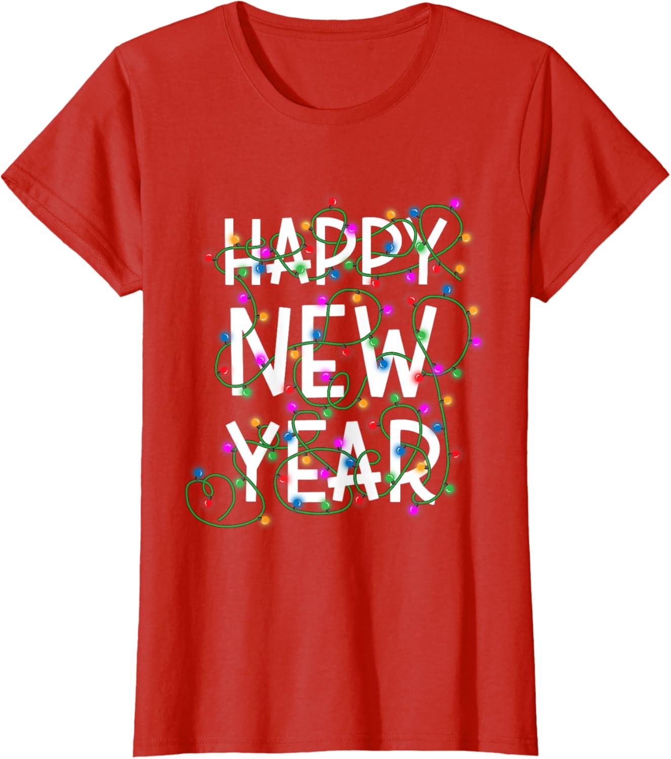 Happy New Year T-Shirt Festive Lights Graphic Tee
