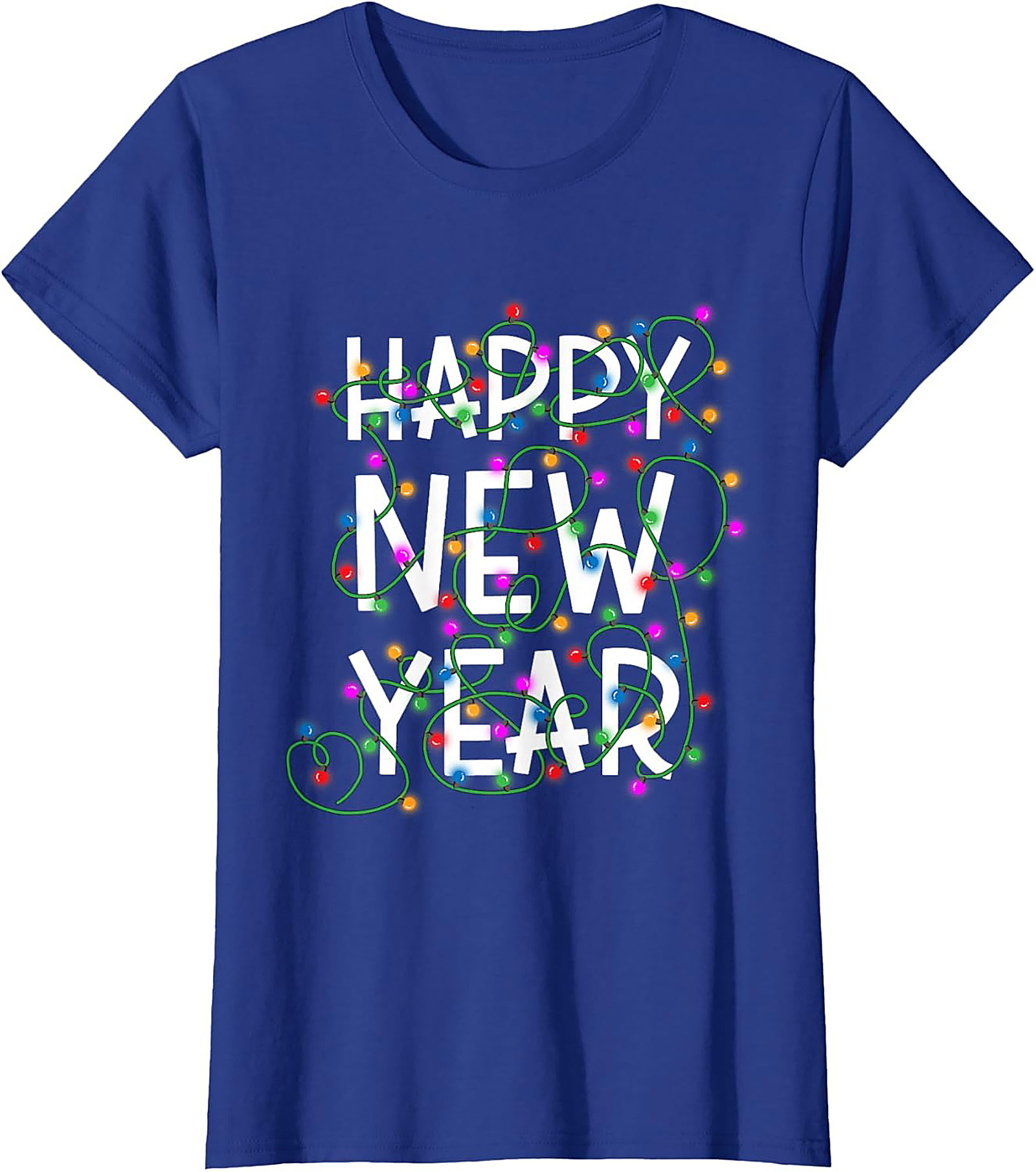 Happy New Year T-Shirt Festive Lights Graphic Tee