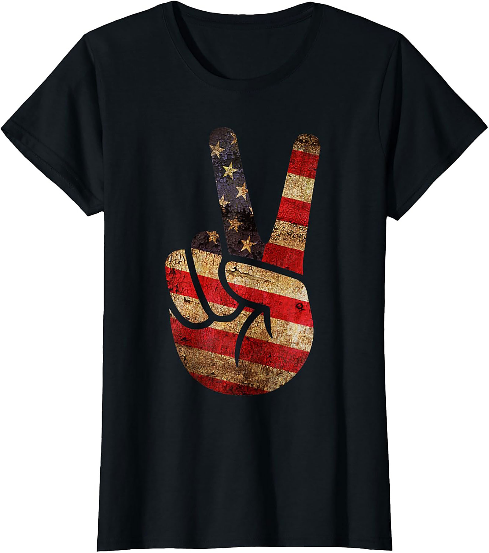 Vintage American Flag Peace Sign T-shirt | Patriotic Tee