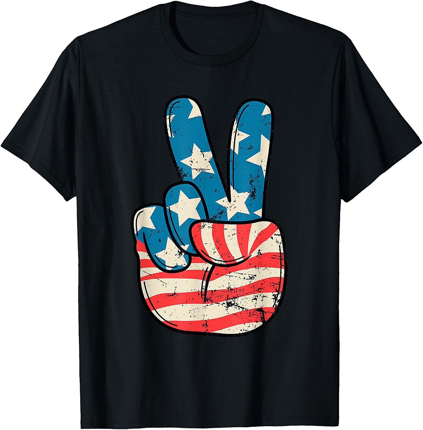 American Flag Peace Sign T-shirt | Vintage Patriotic Tee