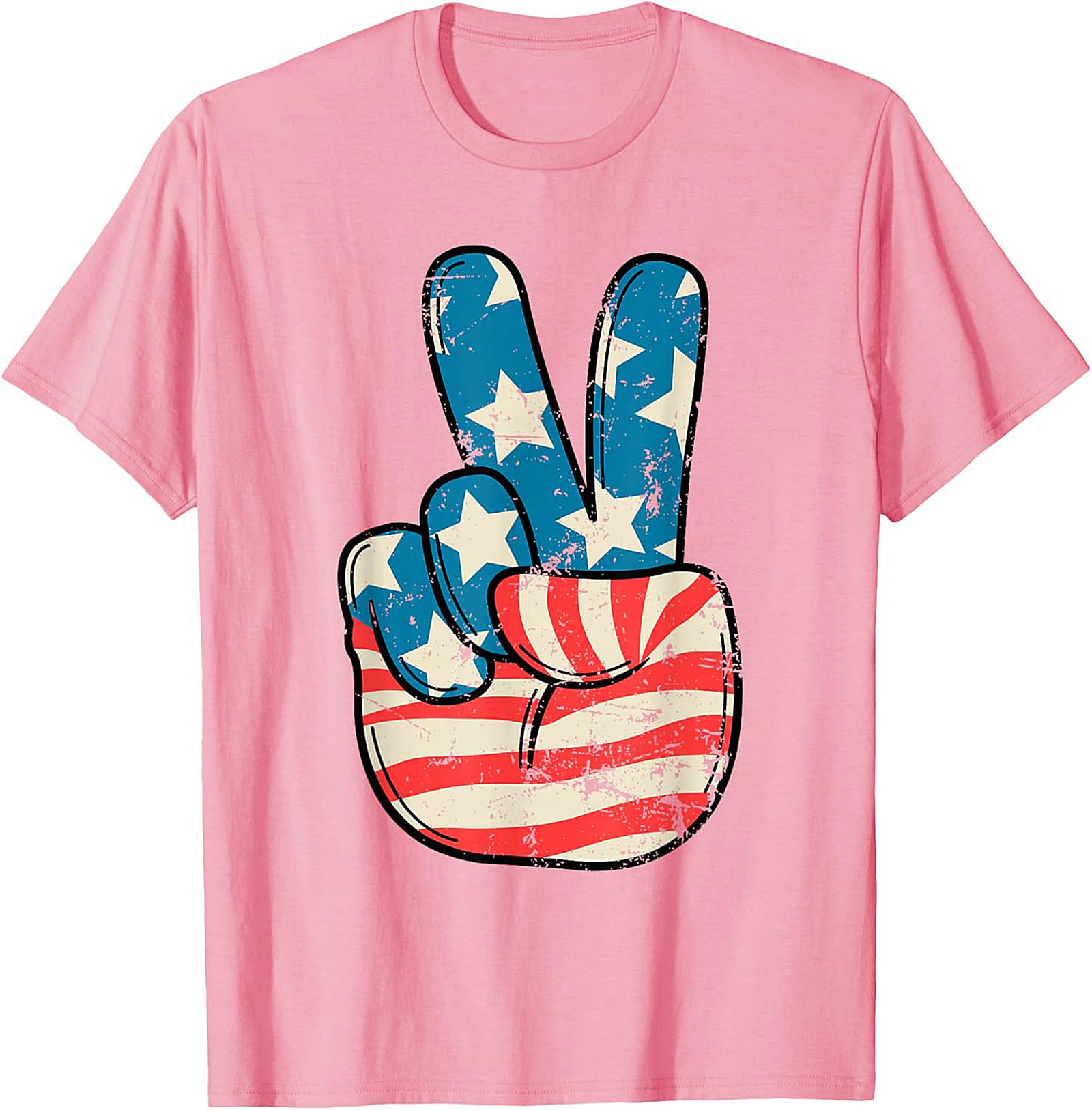 American Flag Peace Sign T-shirt | Vintage Patriotic Tee