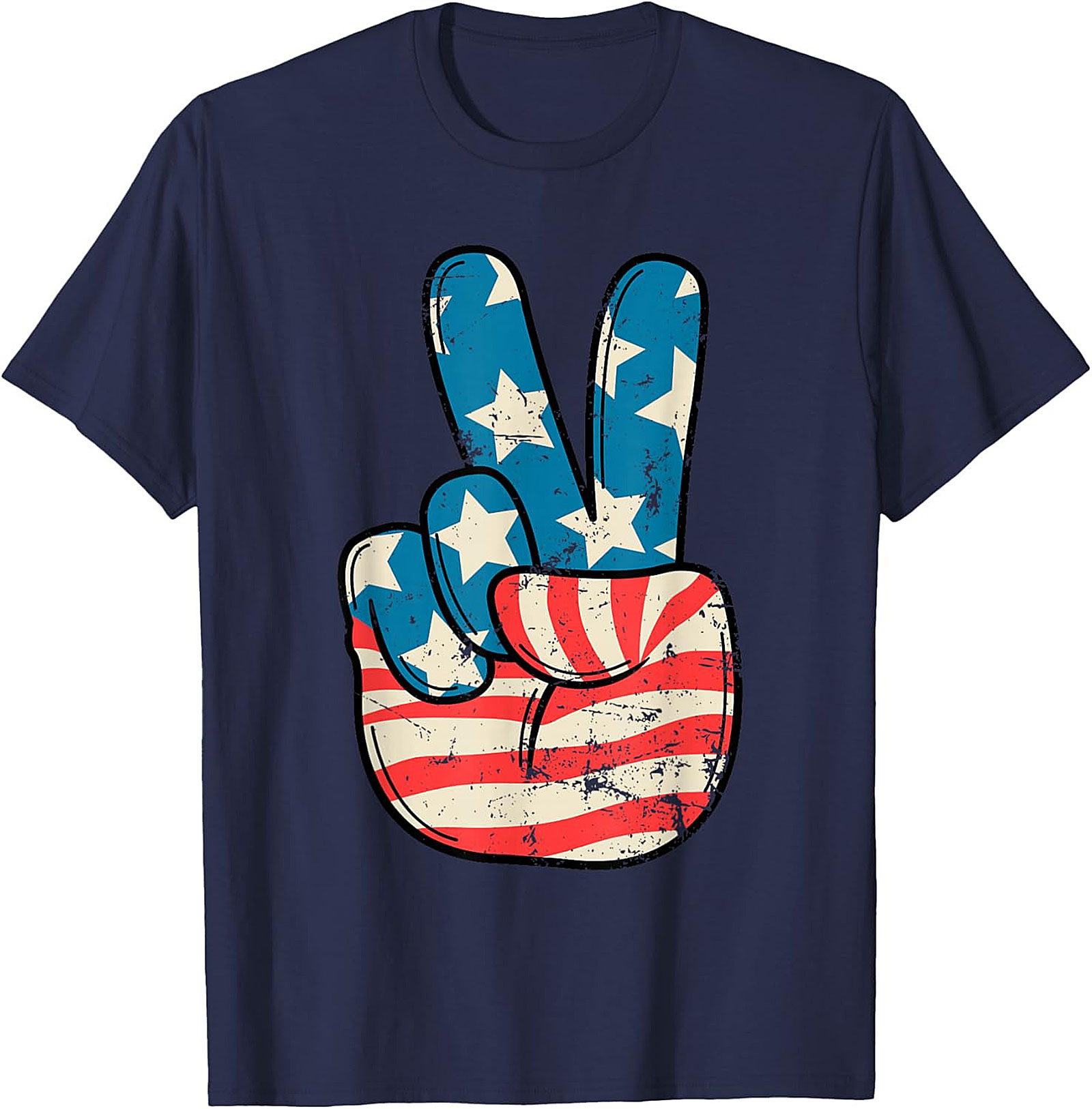 American Flag Peace Sign T-shirt | Vintage Patriotic Tee