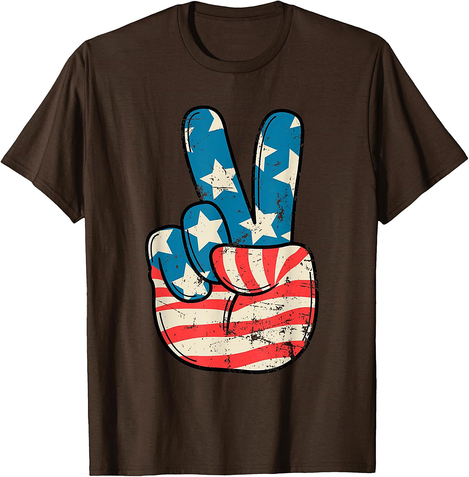 American Flag Peace Sign T-shirt | Vintage Patriotic Tee