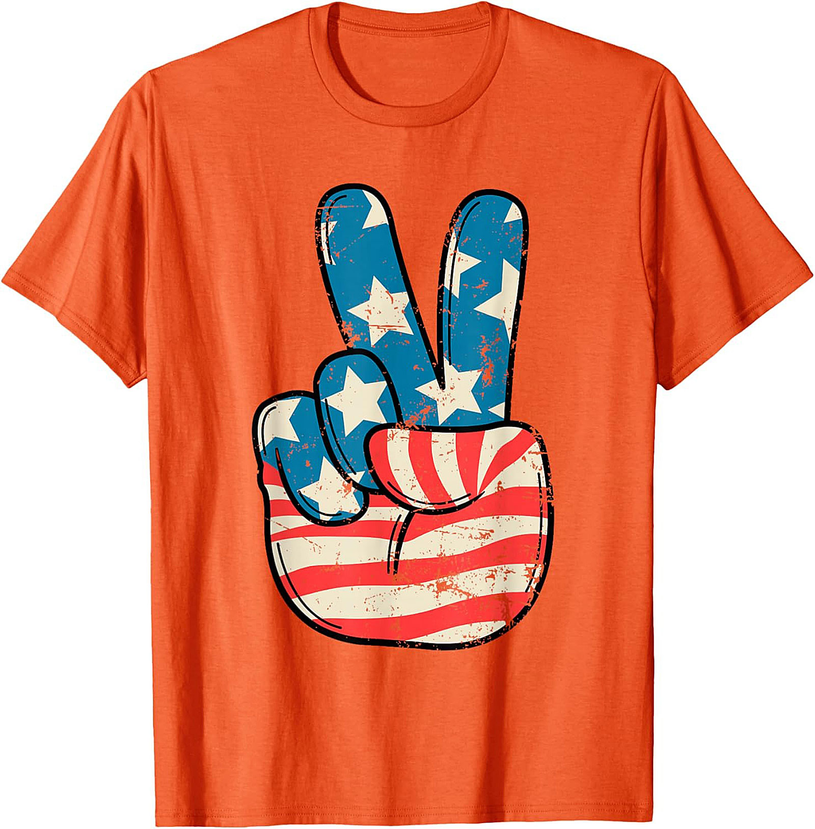 American Flag Peace Sign T-shirt | Vintage Patriotic Tee