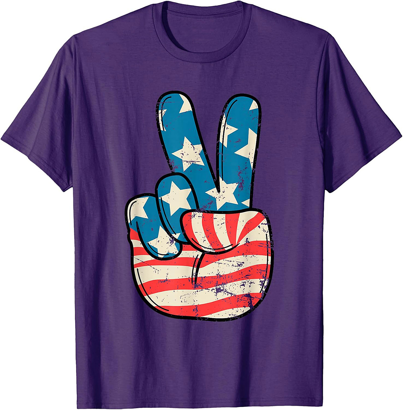 American Flag Peace Sign T-shirt | Vintage Patriotic Tee
