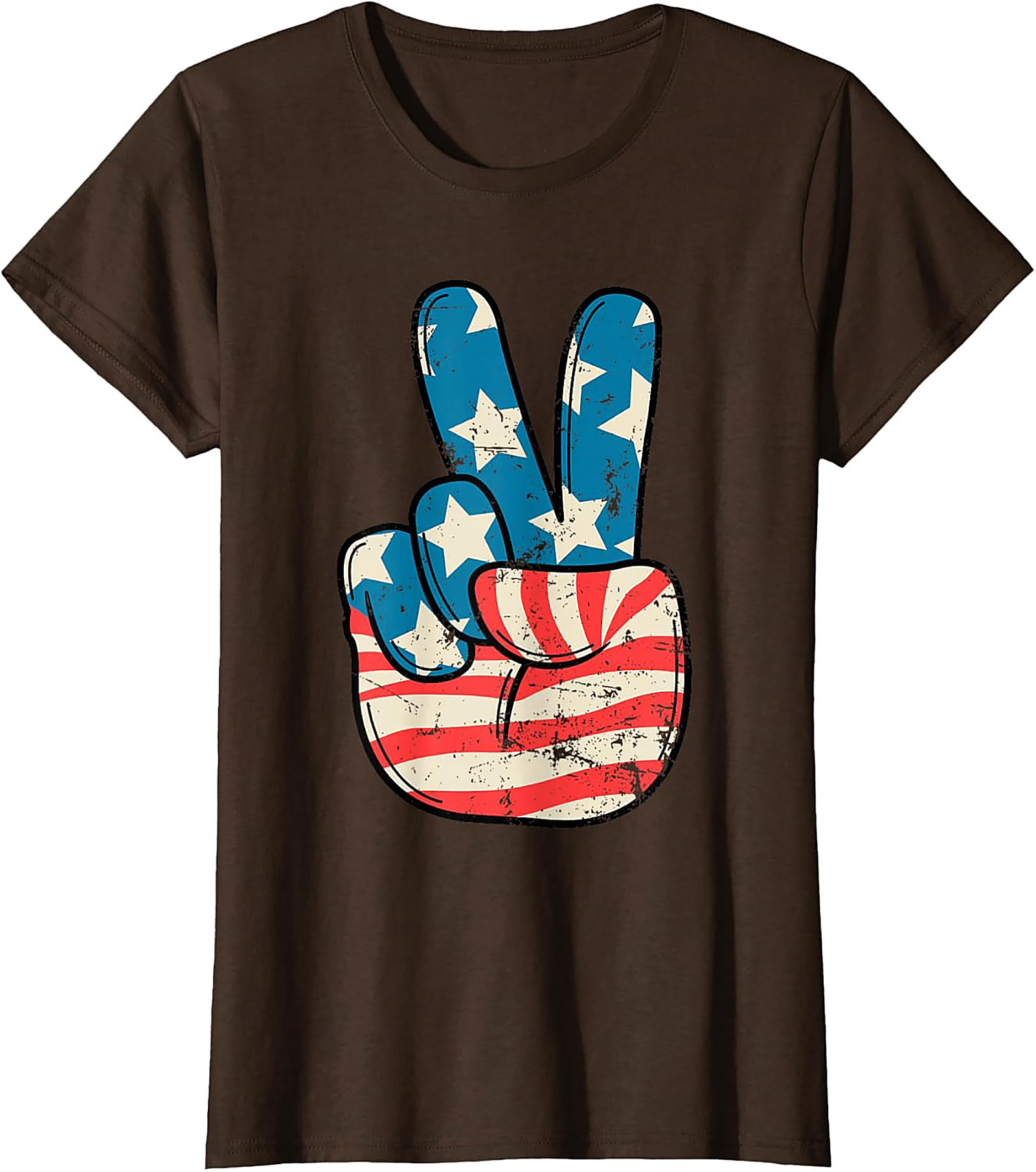 American Flag Peace Sign T-shirt | Vintage Patriotic Tee