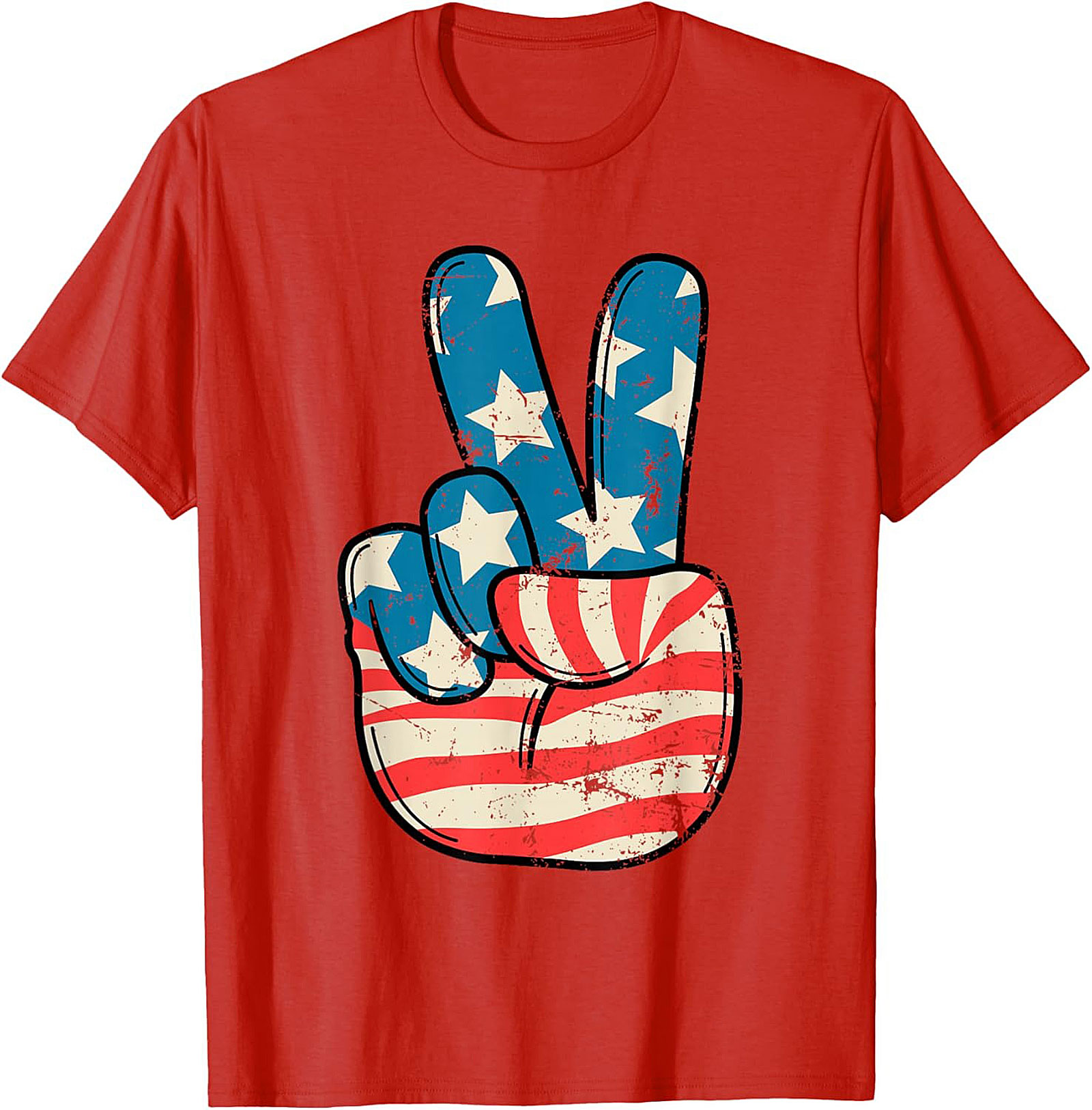American Flag Peace Sign T-shirt | Vintage Patriotic Tee