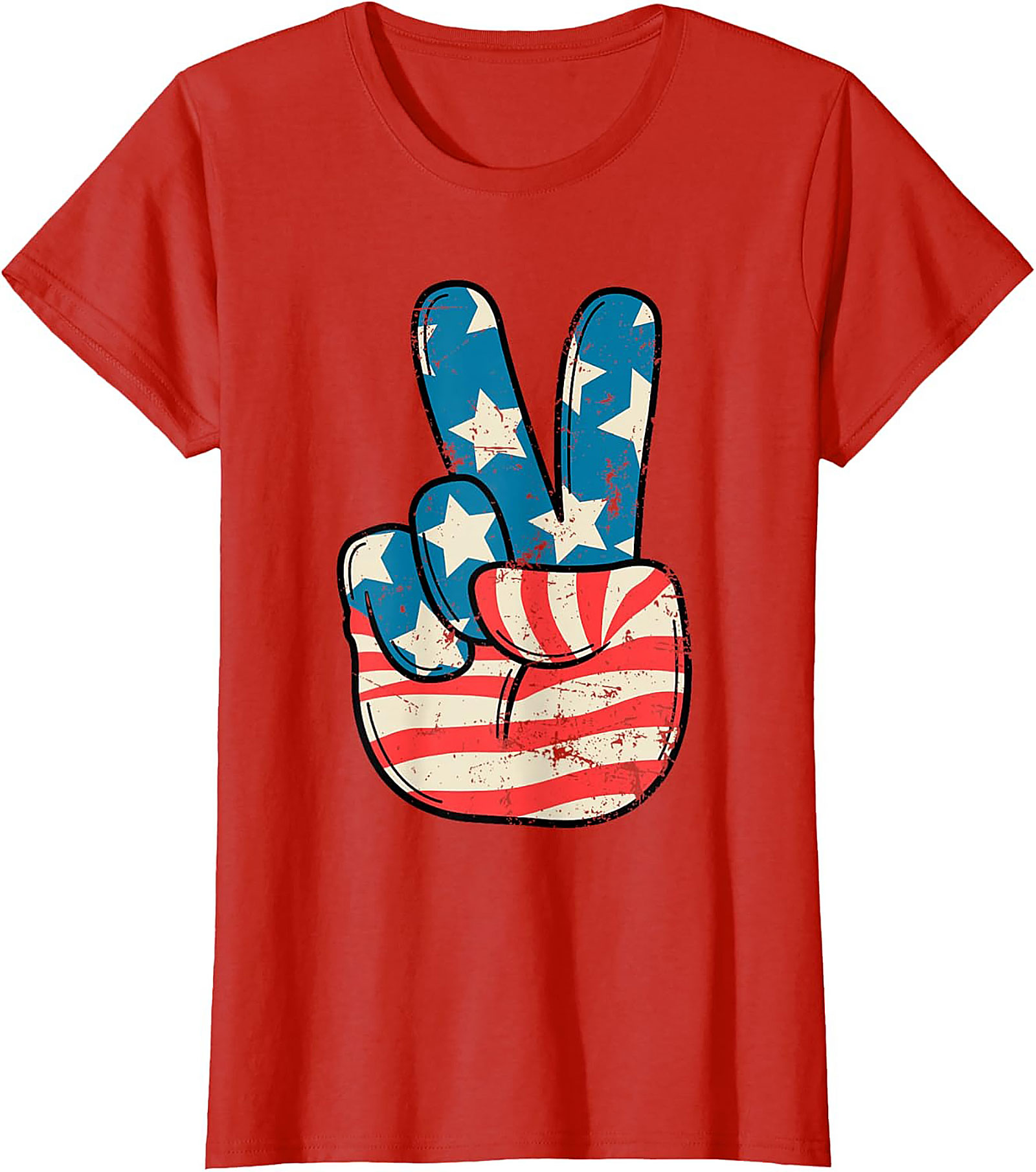 American Flag Peace Sign T-shirt | Vintage Patriotic Tee