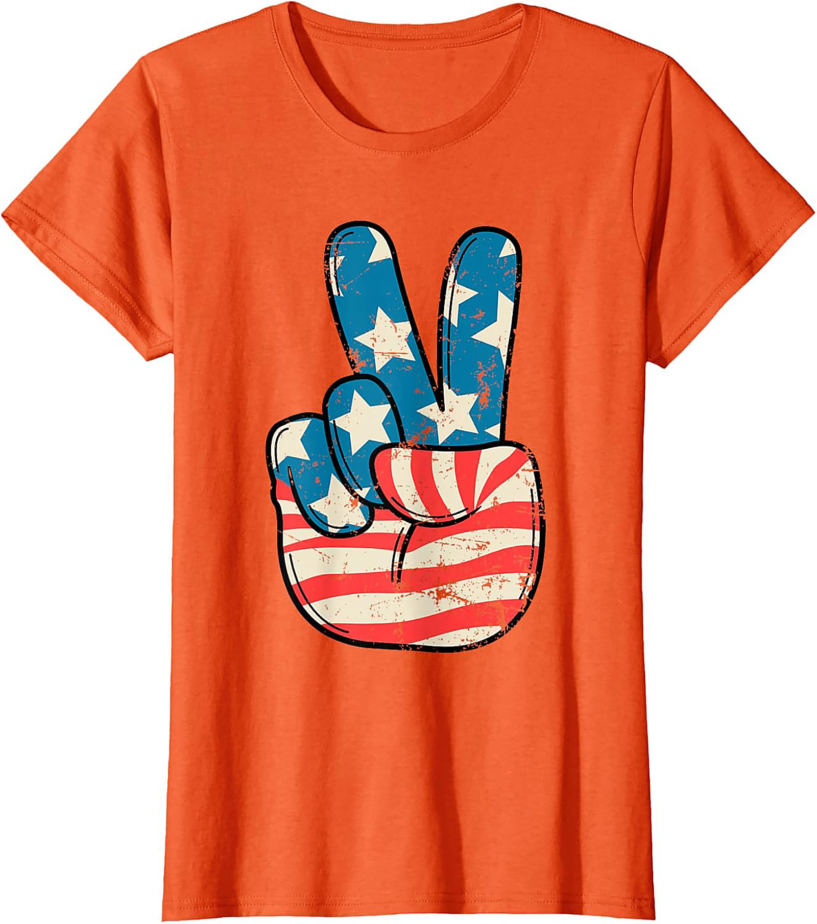 American Flag Peace Sign T-shirt | Vintage Patriotic Tee