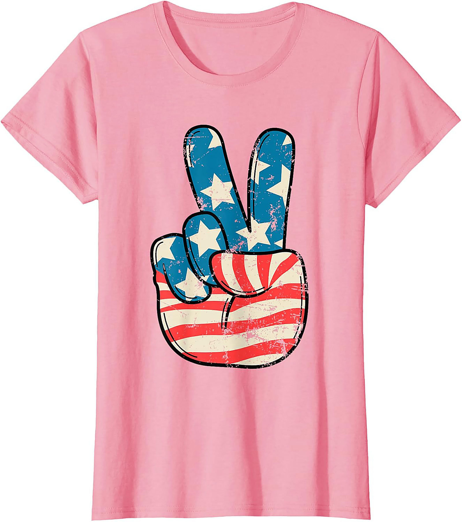 American Flag Peace Sign T-shirt | Vintage Patriotic Tee